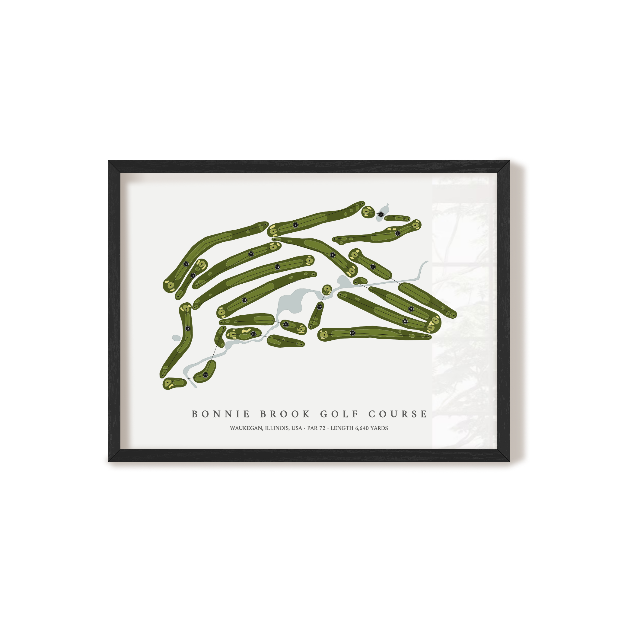 Bonnie Brook Golf Course | Golf Course Map | Black Frame