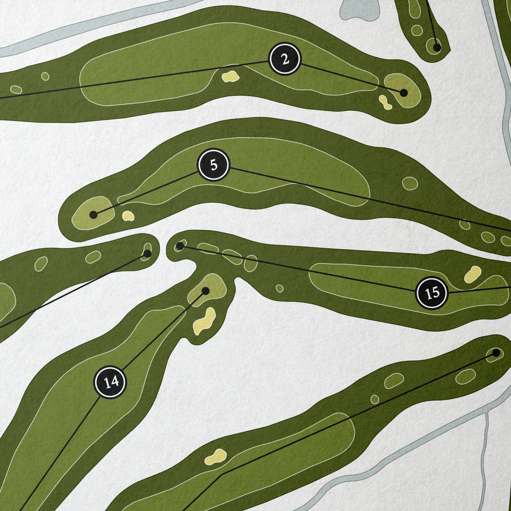Boone Golf Club | Golf Course Print | Close Up