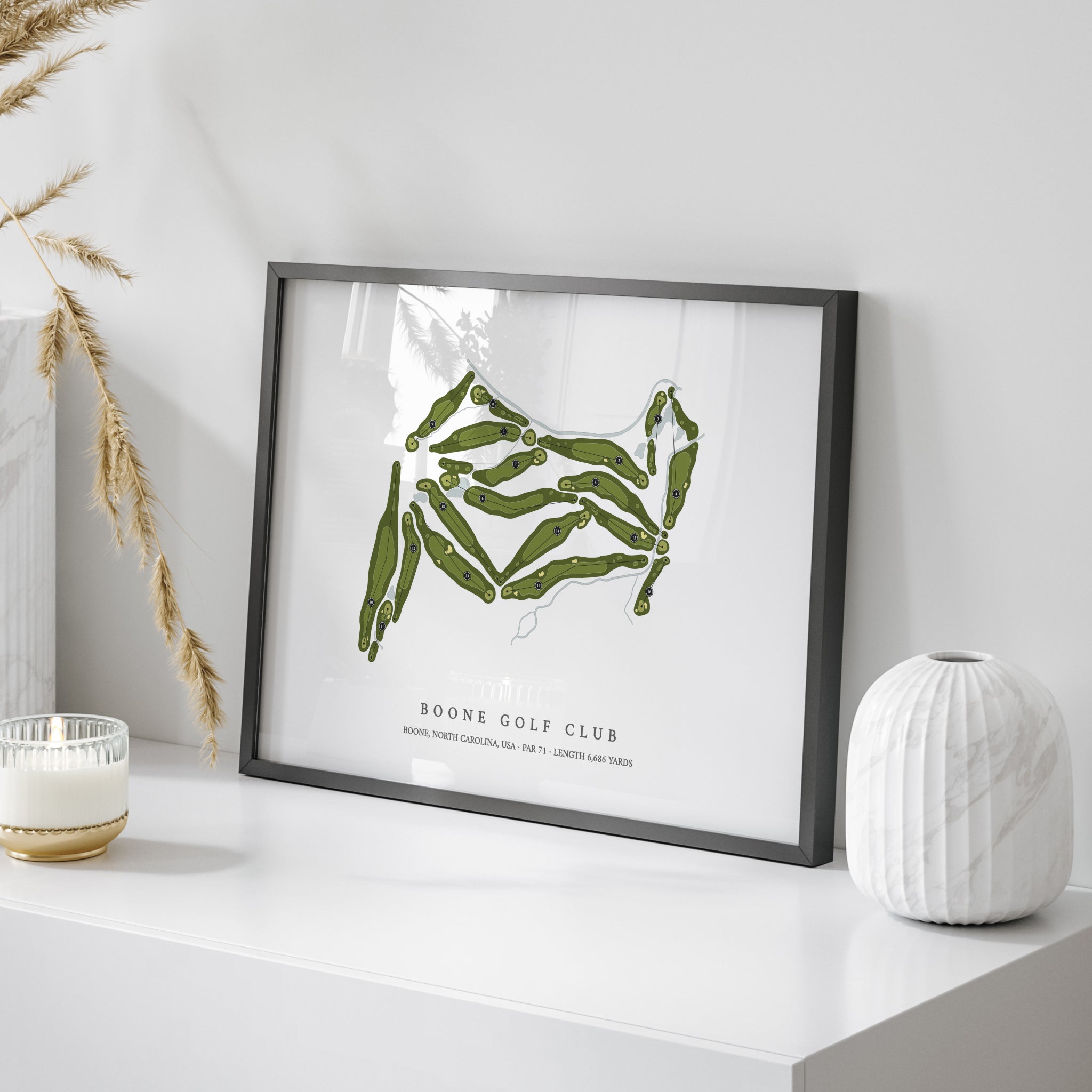 Boone Golf Club | Golf Course Print | On Table