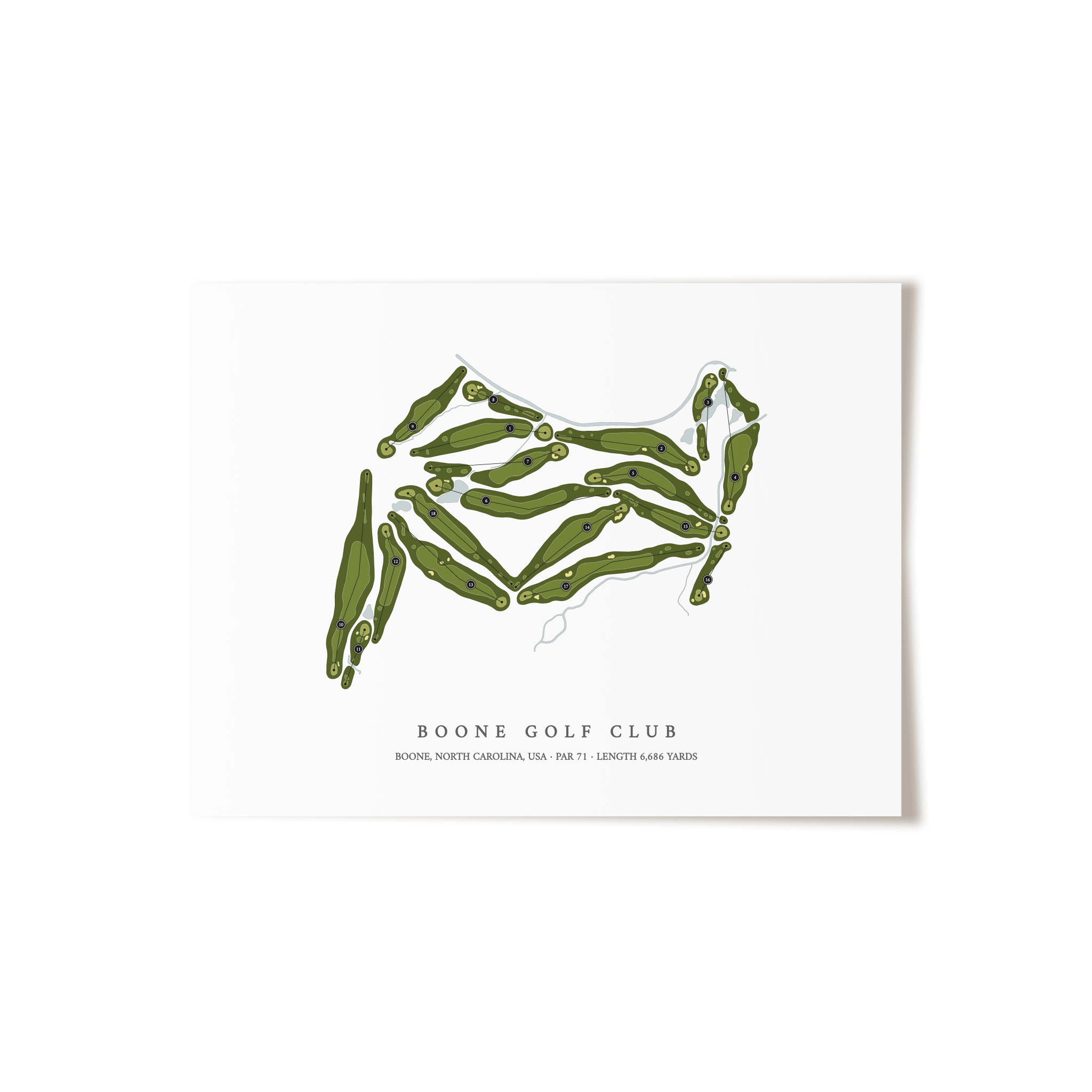 Boone Golf Club | Golf Course Print | Unframed