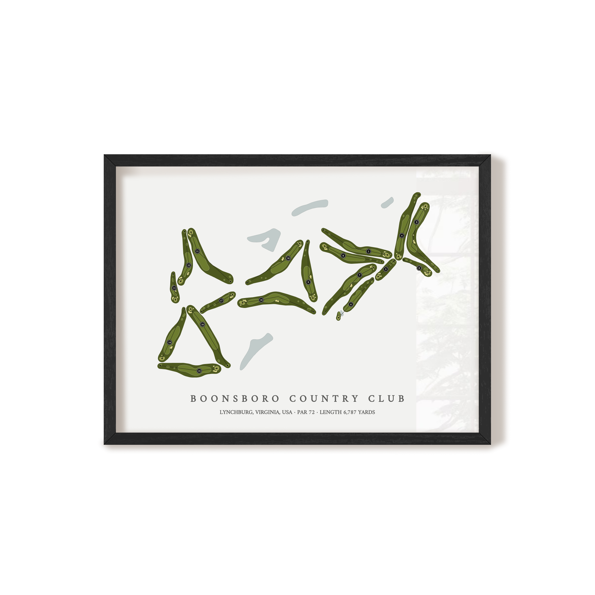 Boonsboro Country Club | Golf Course Map | Black Frame