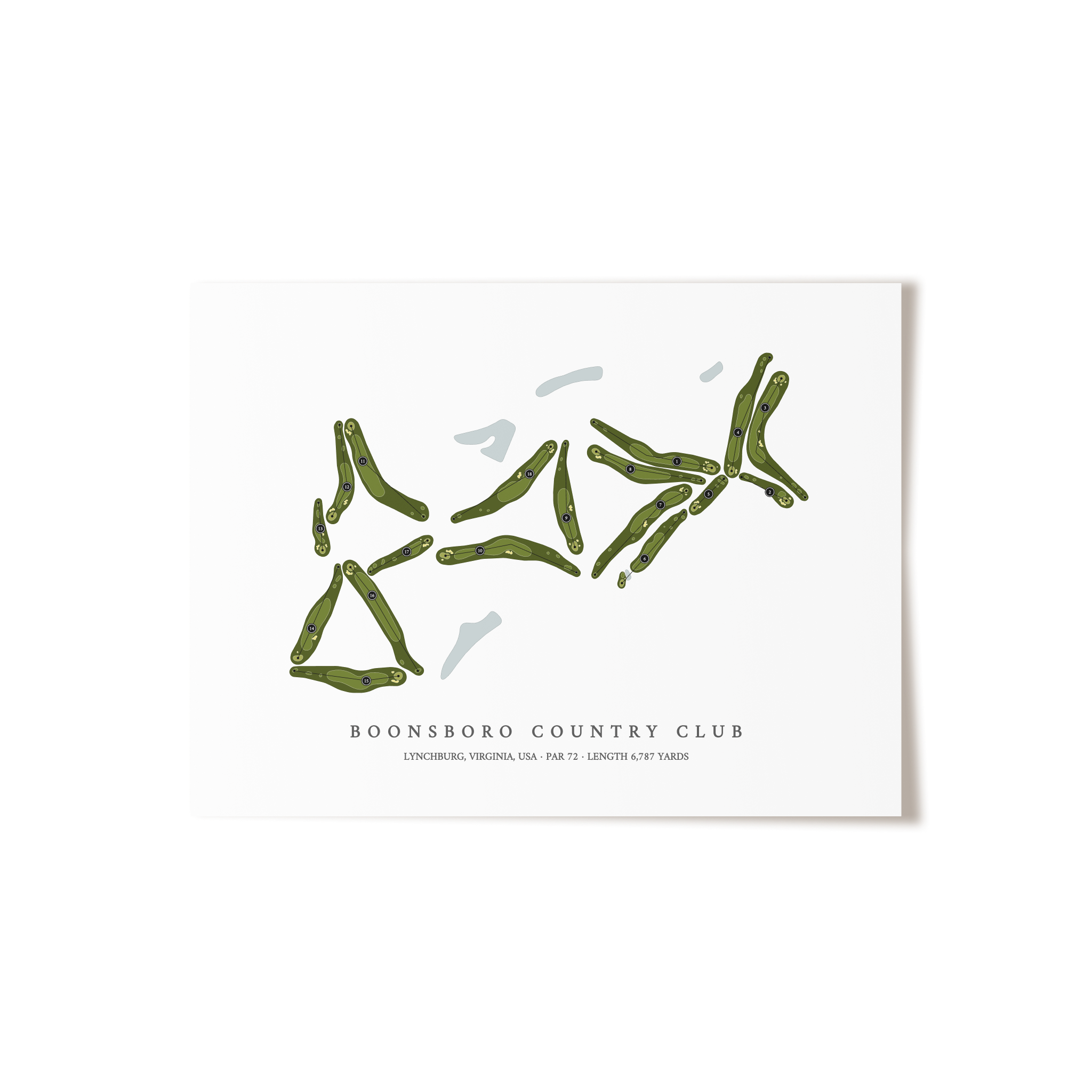 Boonsboro Country Club | Golf Course Map | Unframed