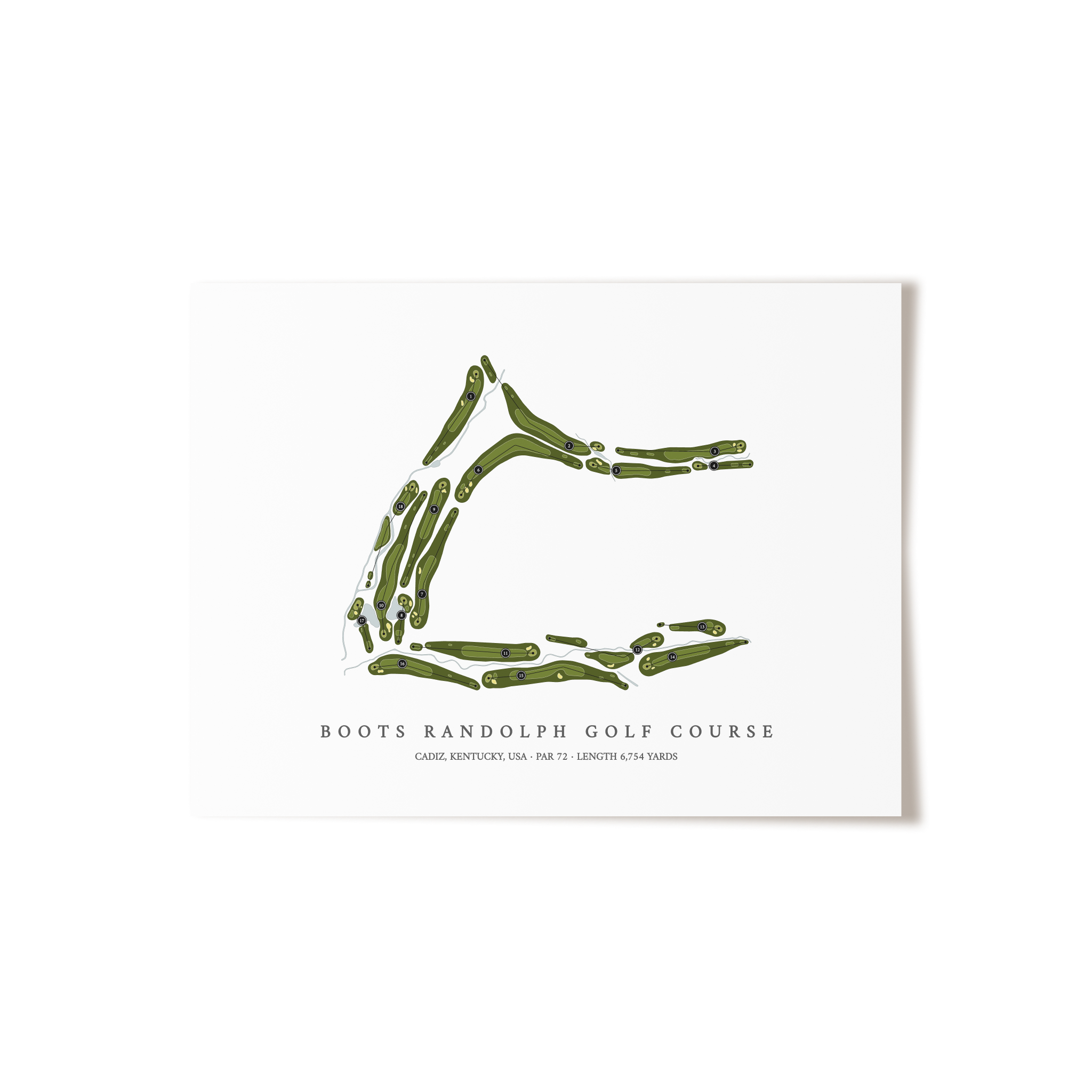 Boots Randolph Golf Course | Golf Course Map | Unframed