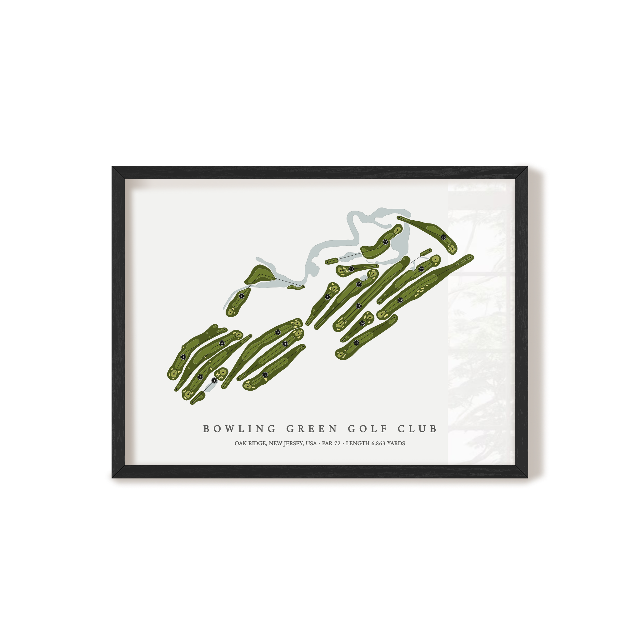 Bowling Green Golf Club | Golf Course Map | Black Frame