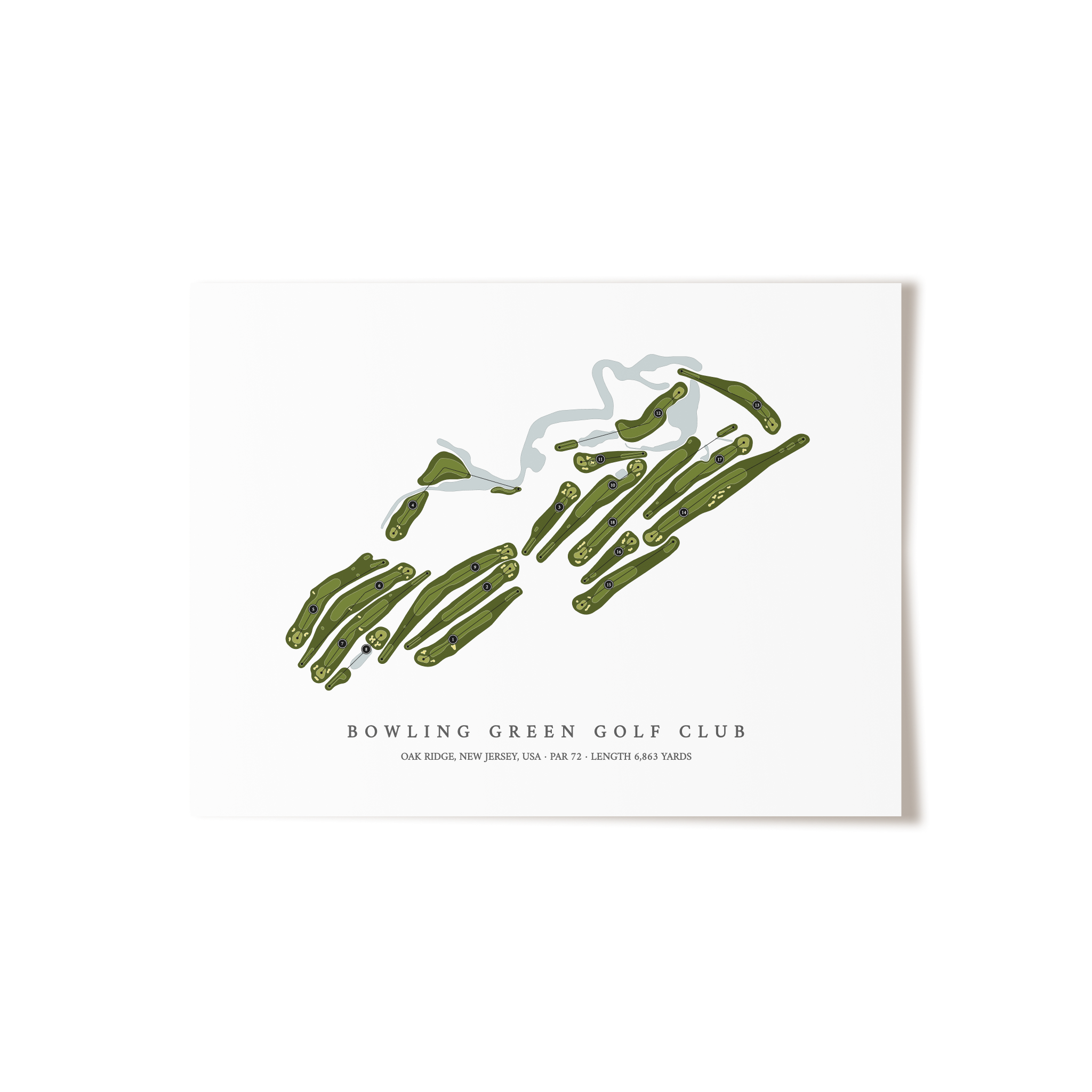 Bowling Green Golf Club | Golf Course Map | Unframed