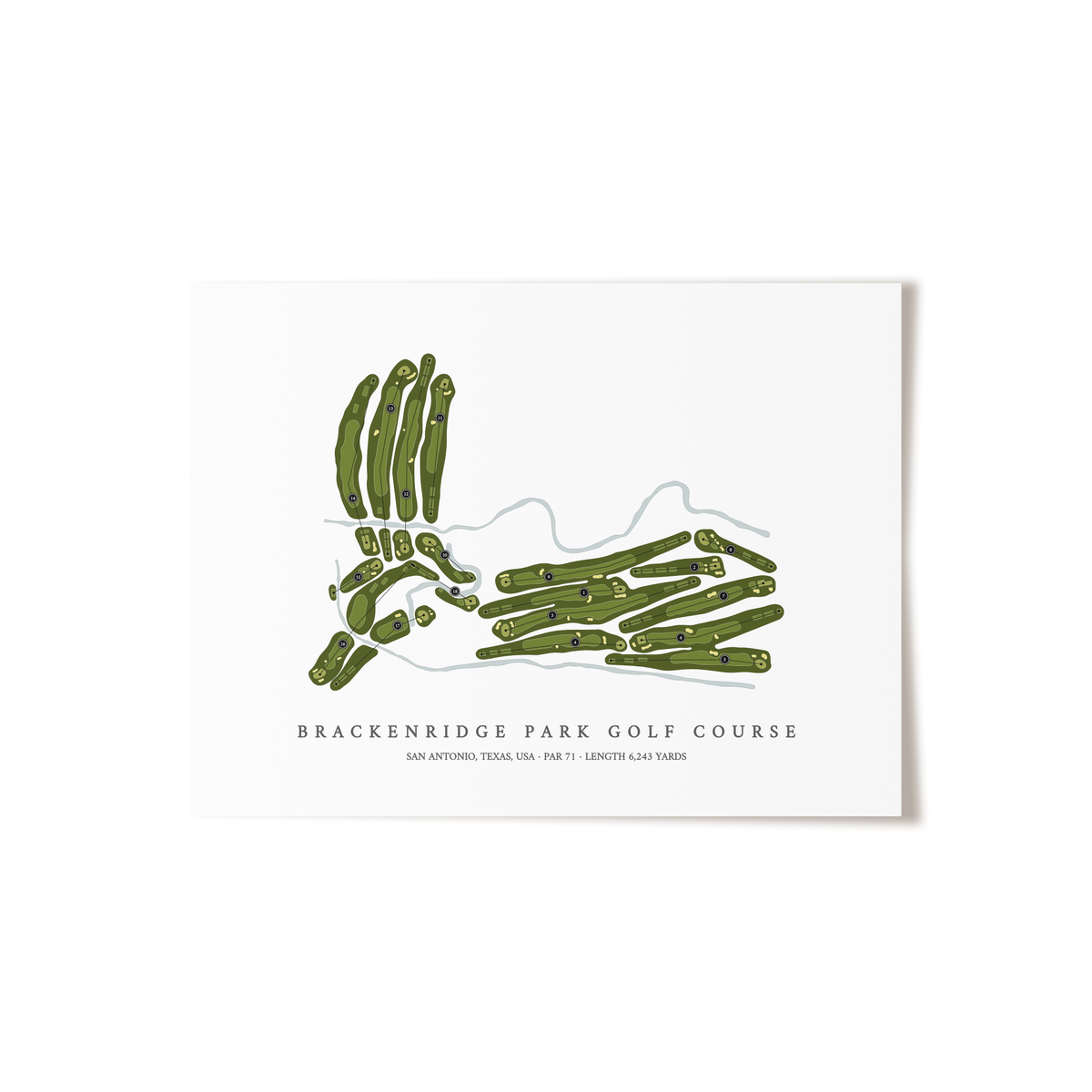 Brackenridge Park Golf Course | Golf Course Map | Unframed