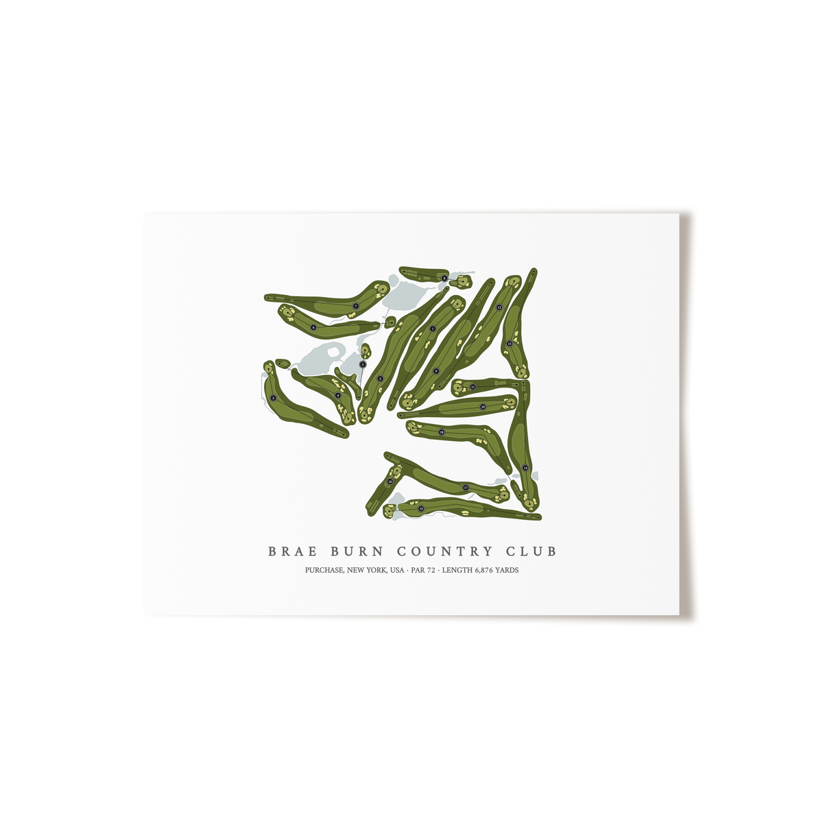 Brae Burn Country Club | Golf Course Map | Unframed