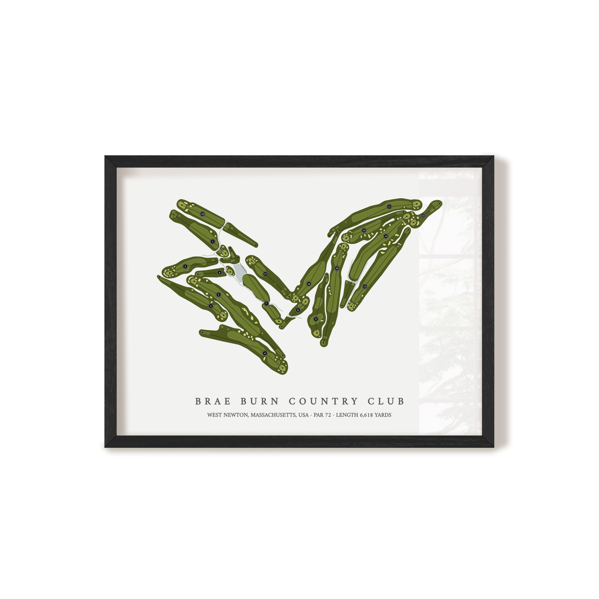 Brae Burn Country Club | Golf Course Map | Black Frame