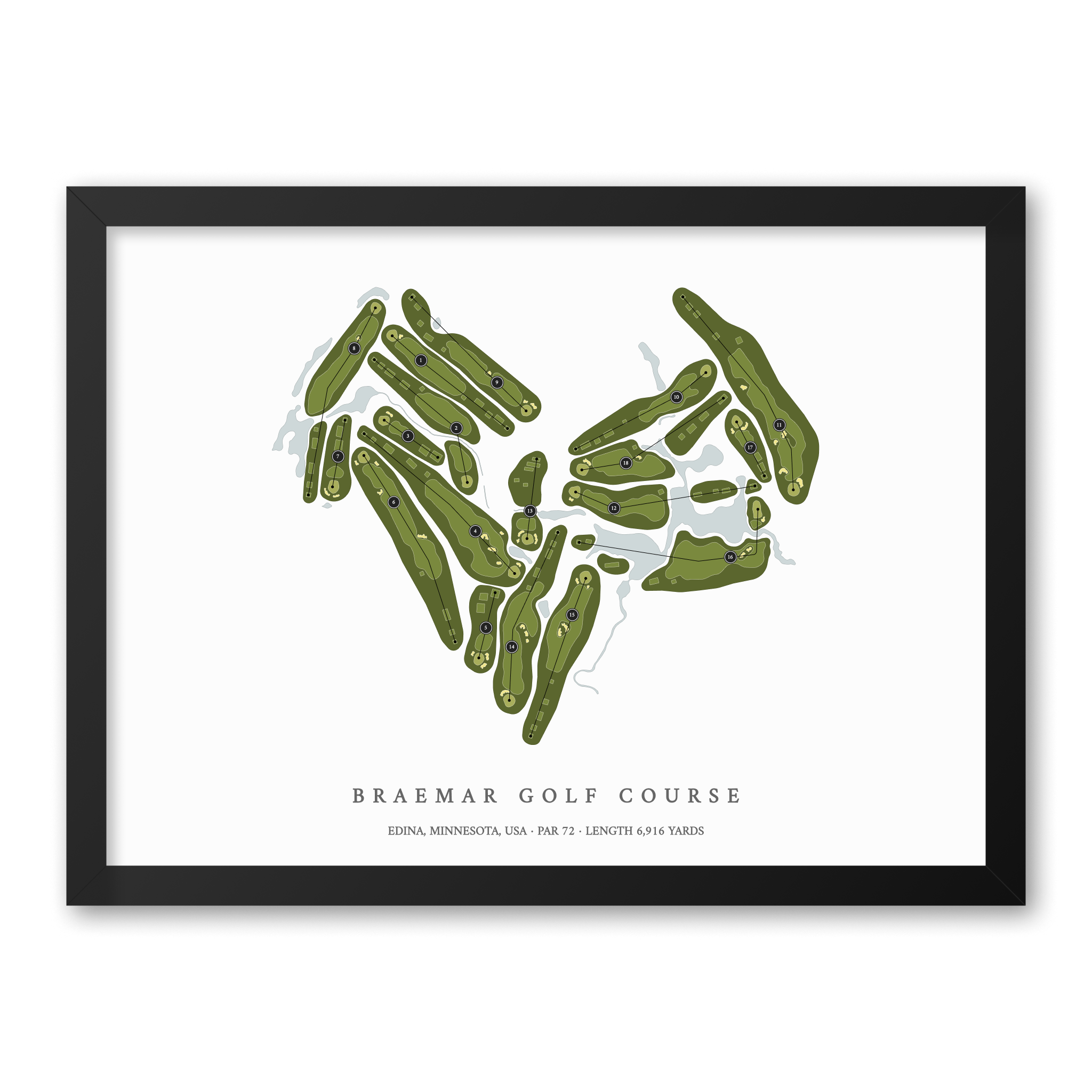 Braemar Golf Course | Golf Course Print | Black Frame