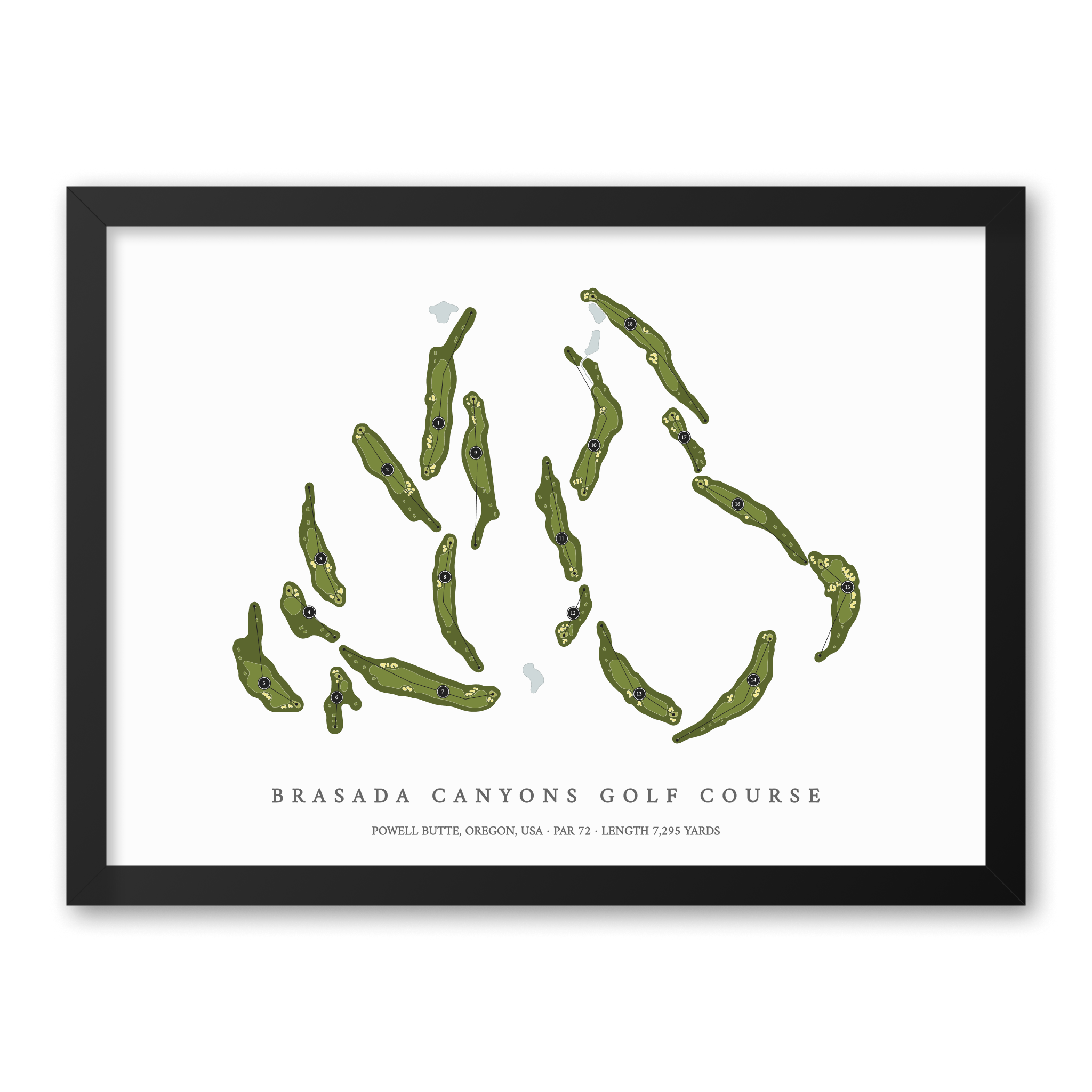 Brasada Canyons Golf Course | Golf Course Map | Black Frame