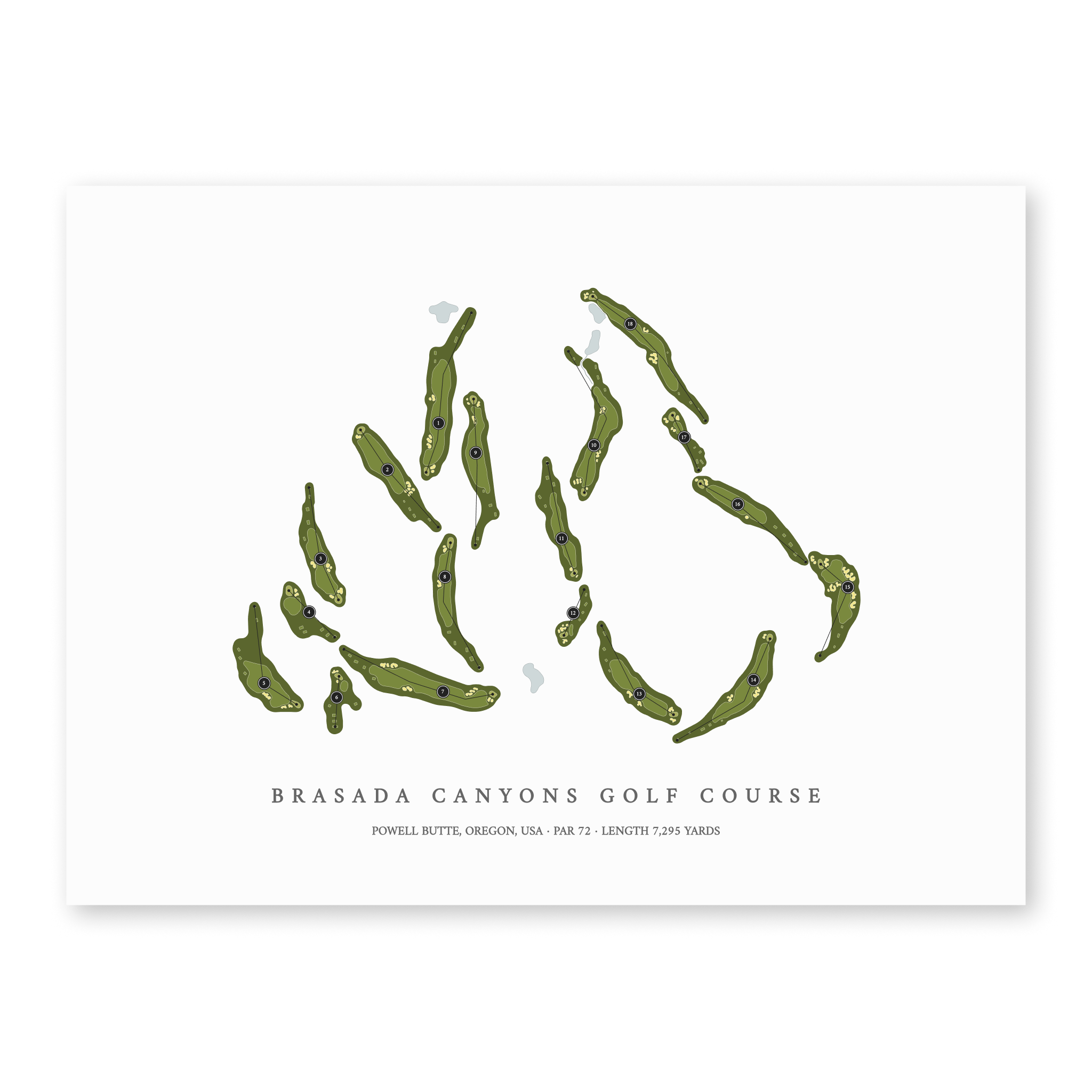 Brasada Canyons Golf Course | Golf Course Map | Unframed