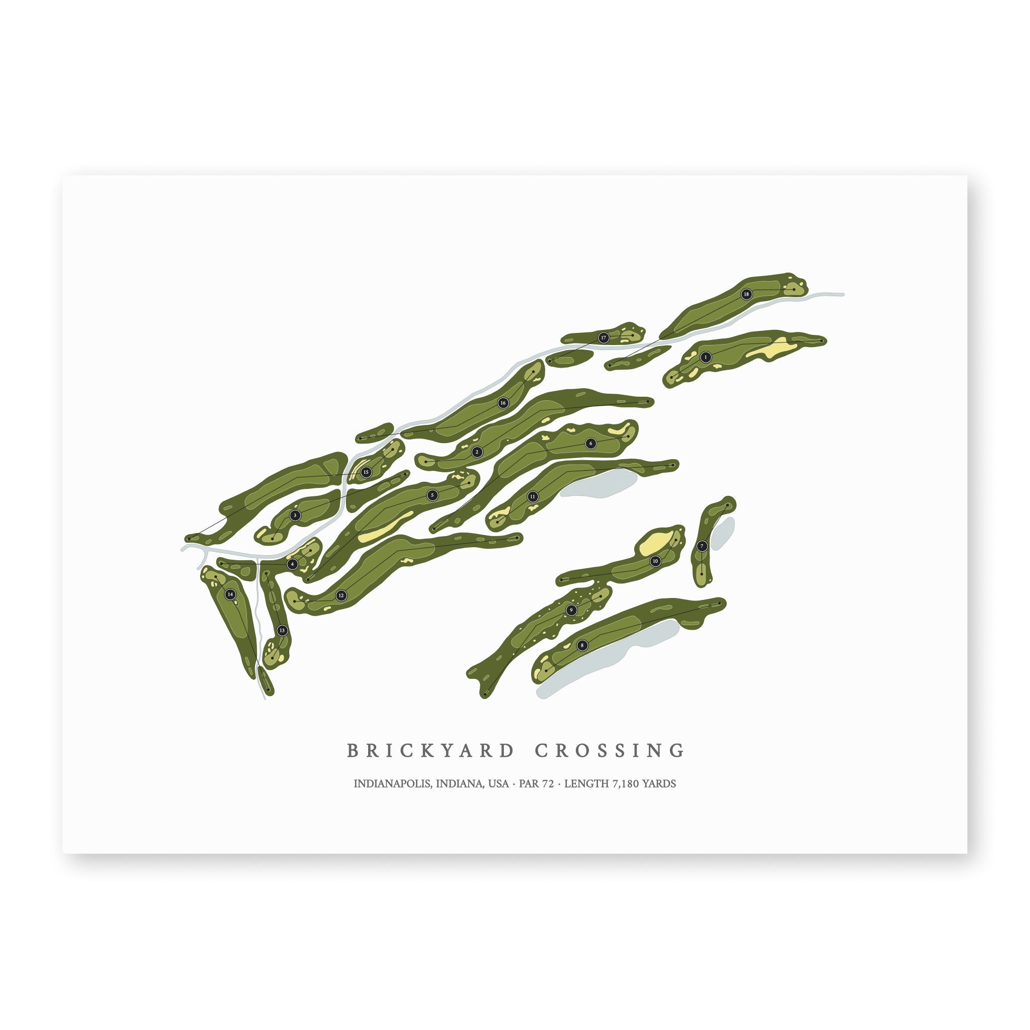 Brickyard Crossing | Heritage Style Golf Course Print | Unframed