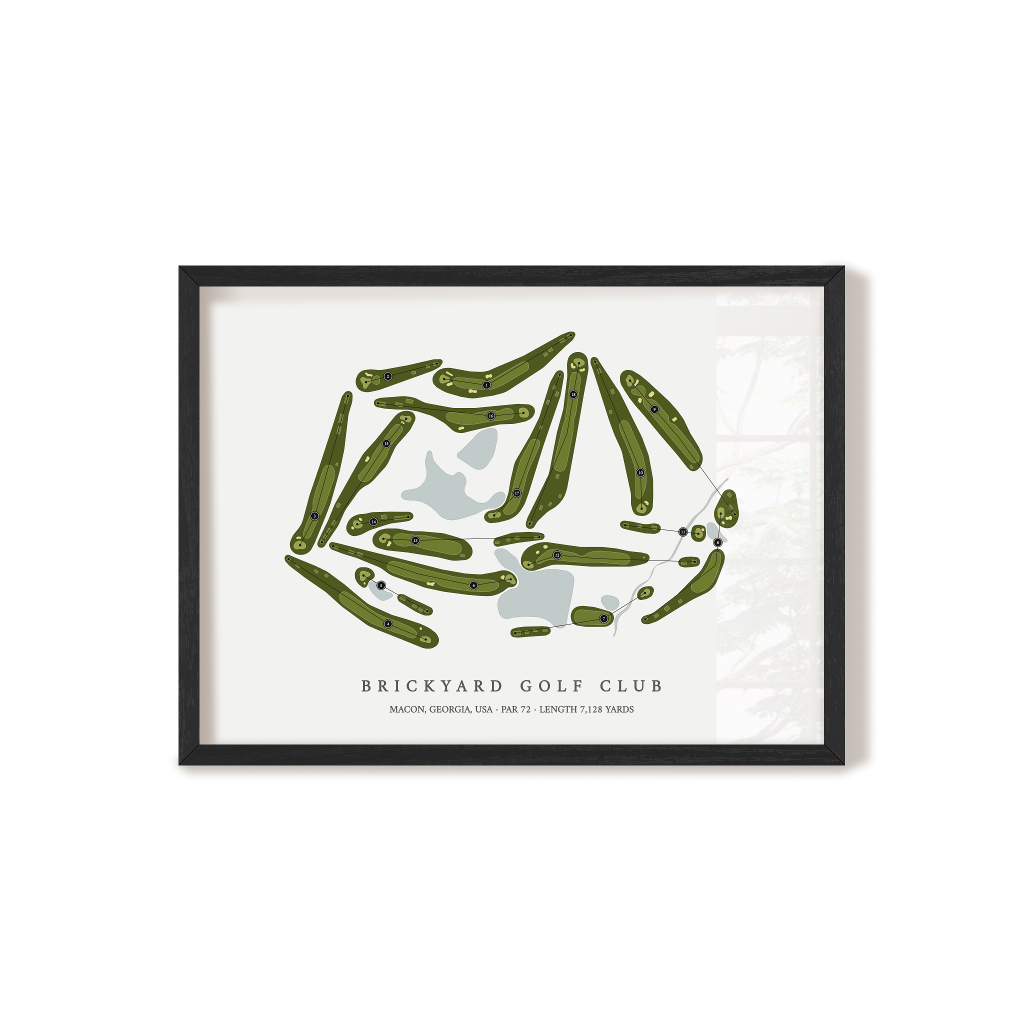 Brickyard Golf Club | Golf Course Print | Black Frame