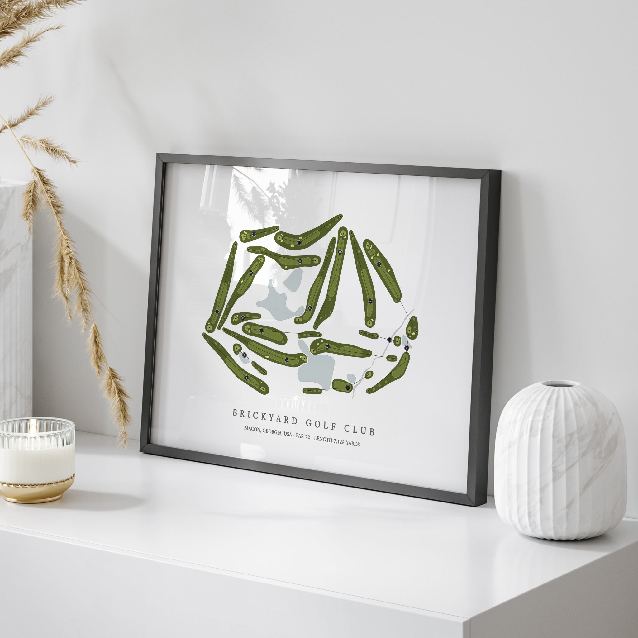 Brickyard Golf Club | Golf Course Print | On Table