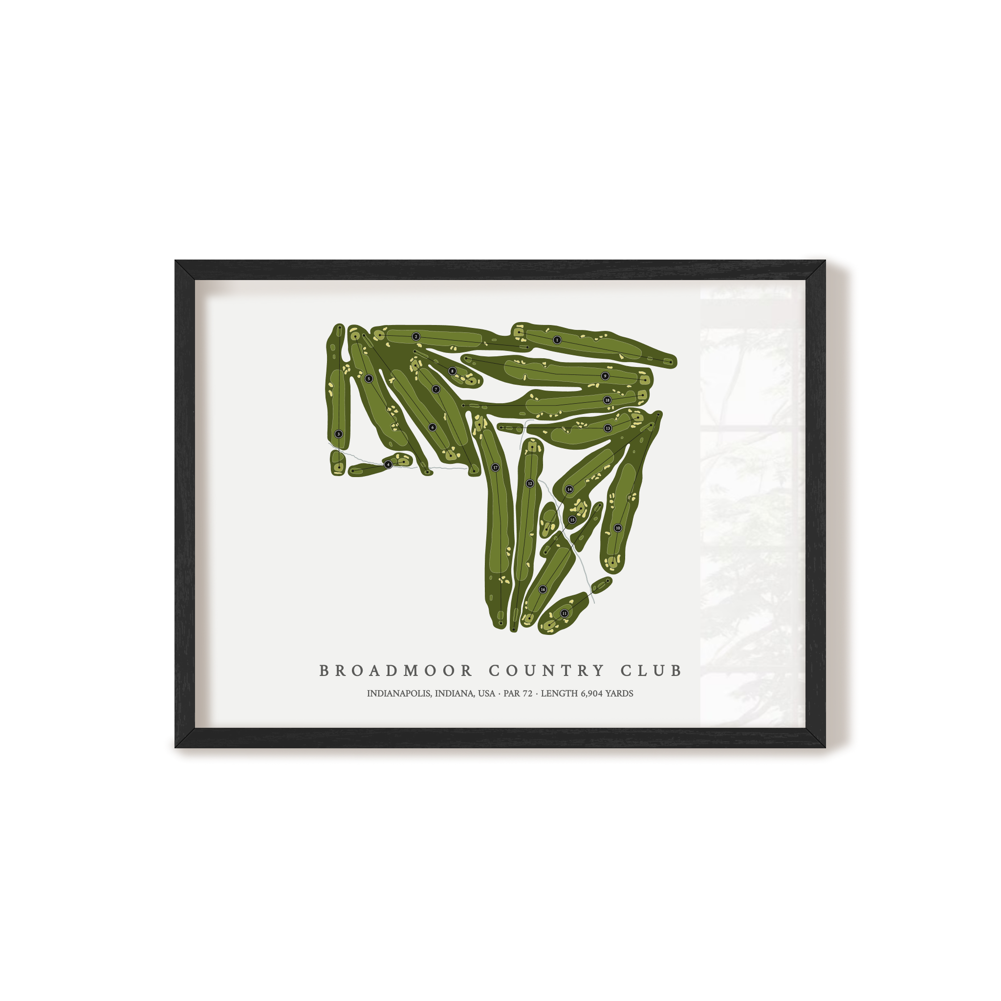 Broadmoor Country Club | Golf Course Map | Black Frame