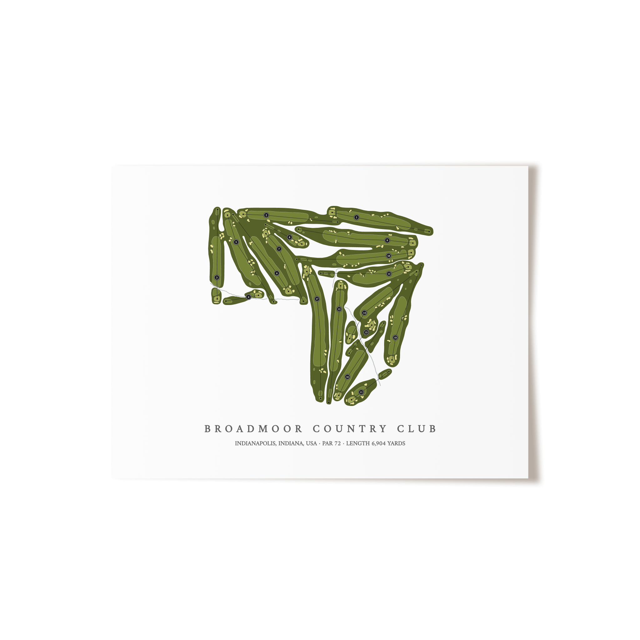 Broadmoor Country Club | Golf Course Map | Unframed