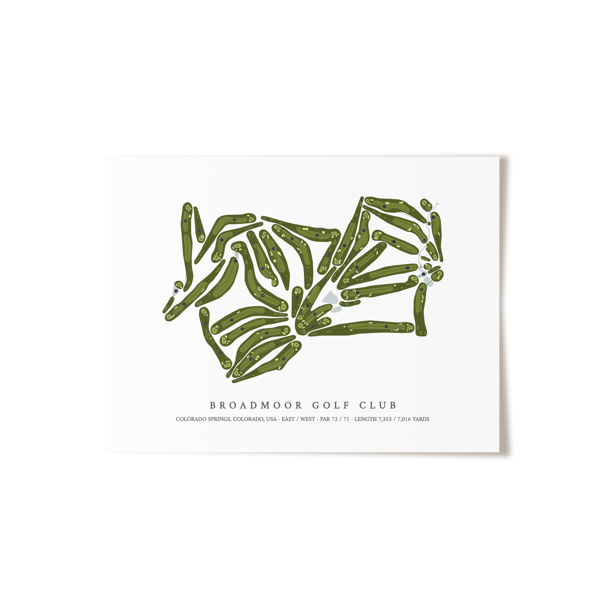Broadmoor Golf Club | Golf Course Map | Unframed