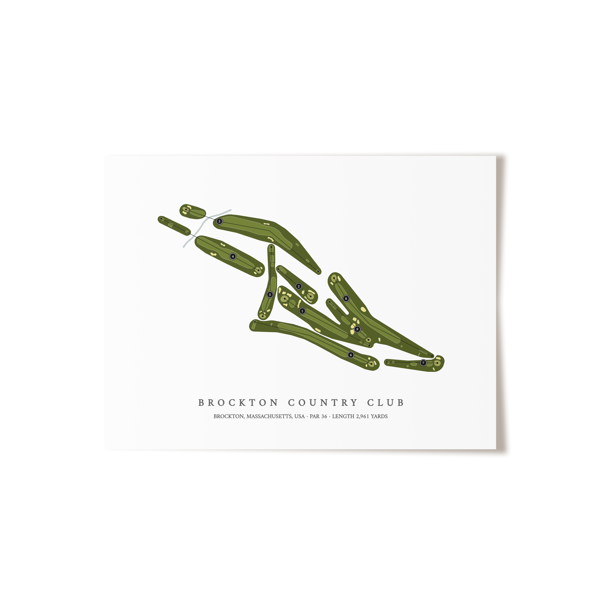 Brockton Country Club | Golf Course Map | Unframed