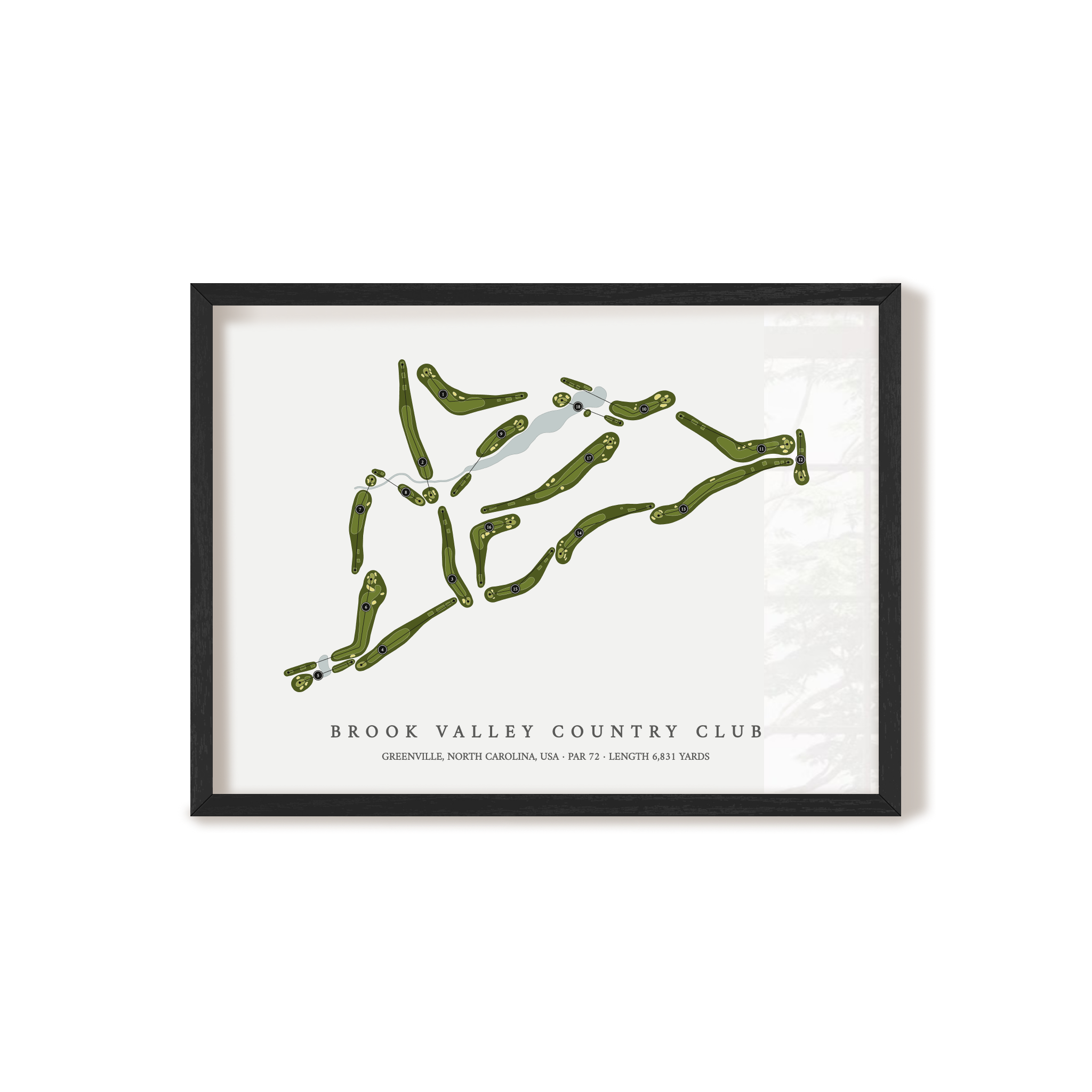 Brook Valley Country Club | Golf Course Map | Black Frame
