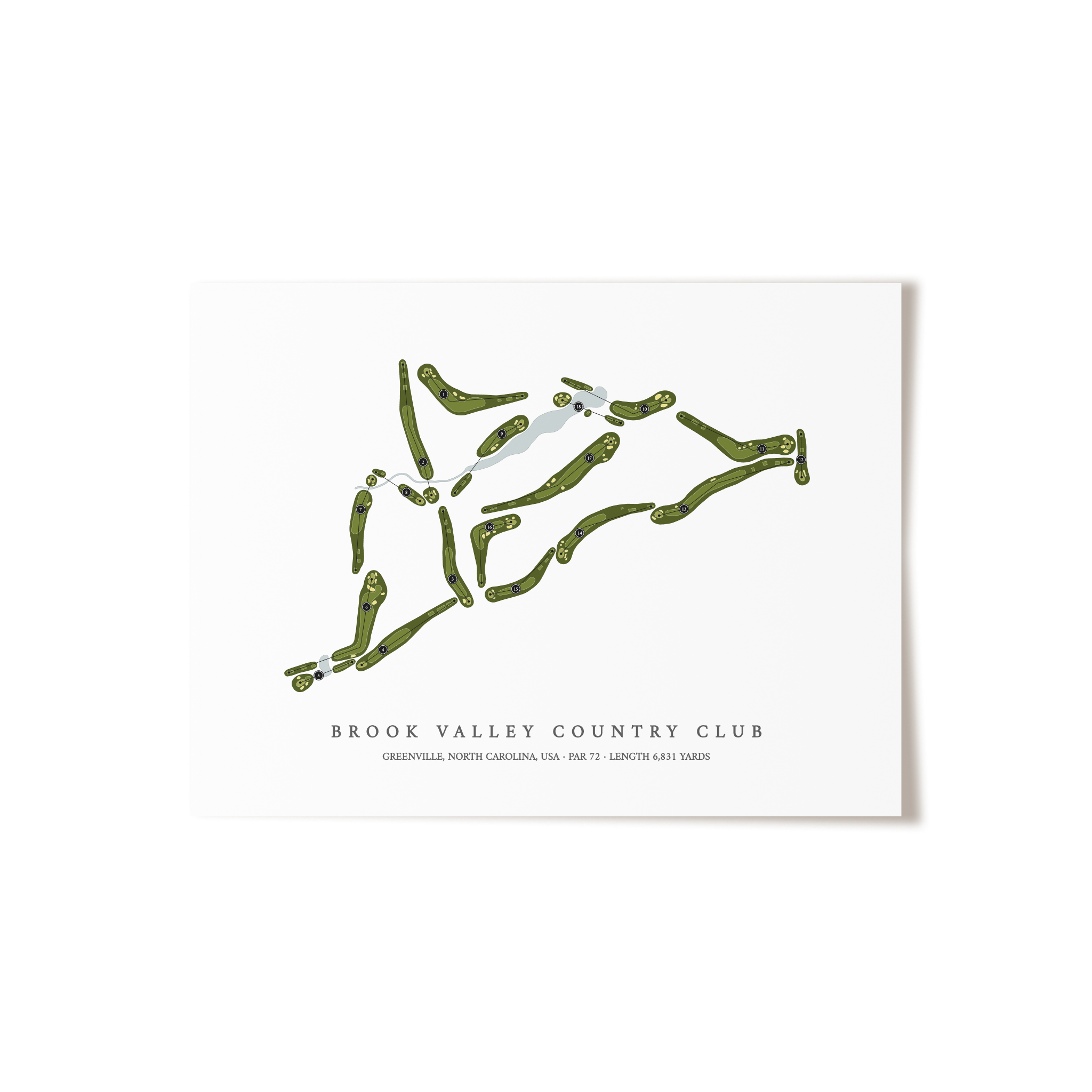 Brook Valley Country Club | Golf Course Map | Unframed
