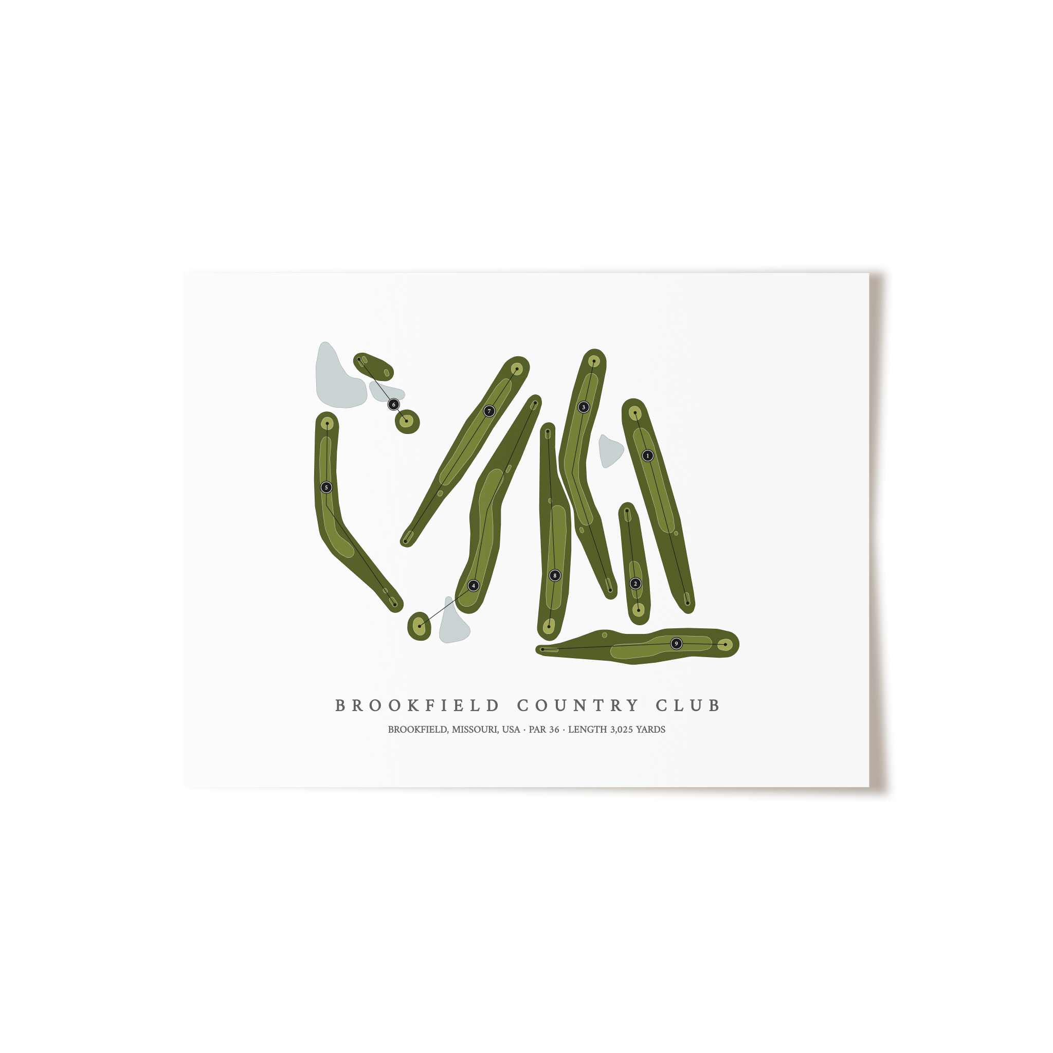 Brookfield Country Club | Golf Course Map | Unframed