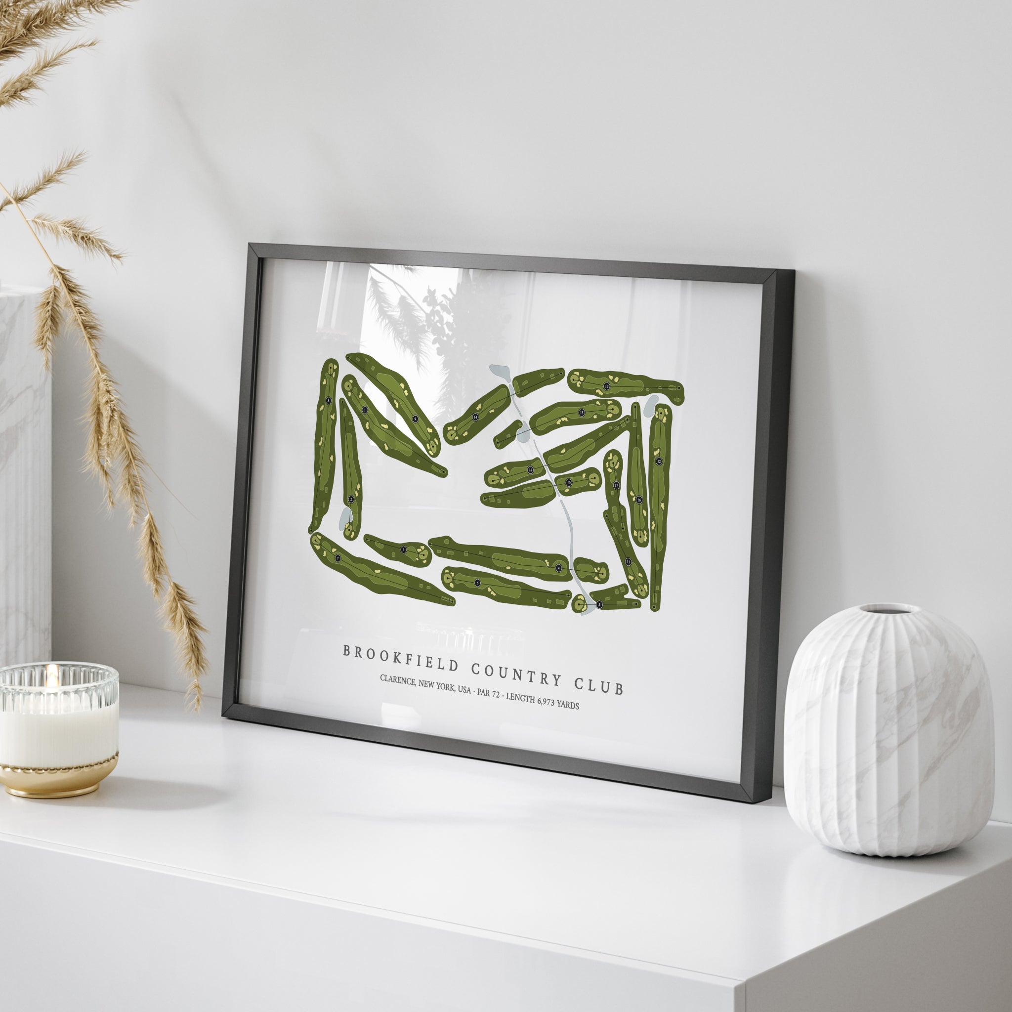 Brookfield Country Club | Golf Course Print | On Table