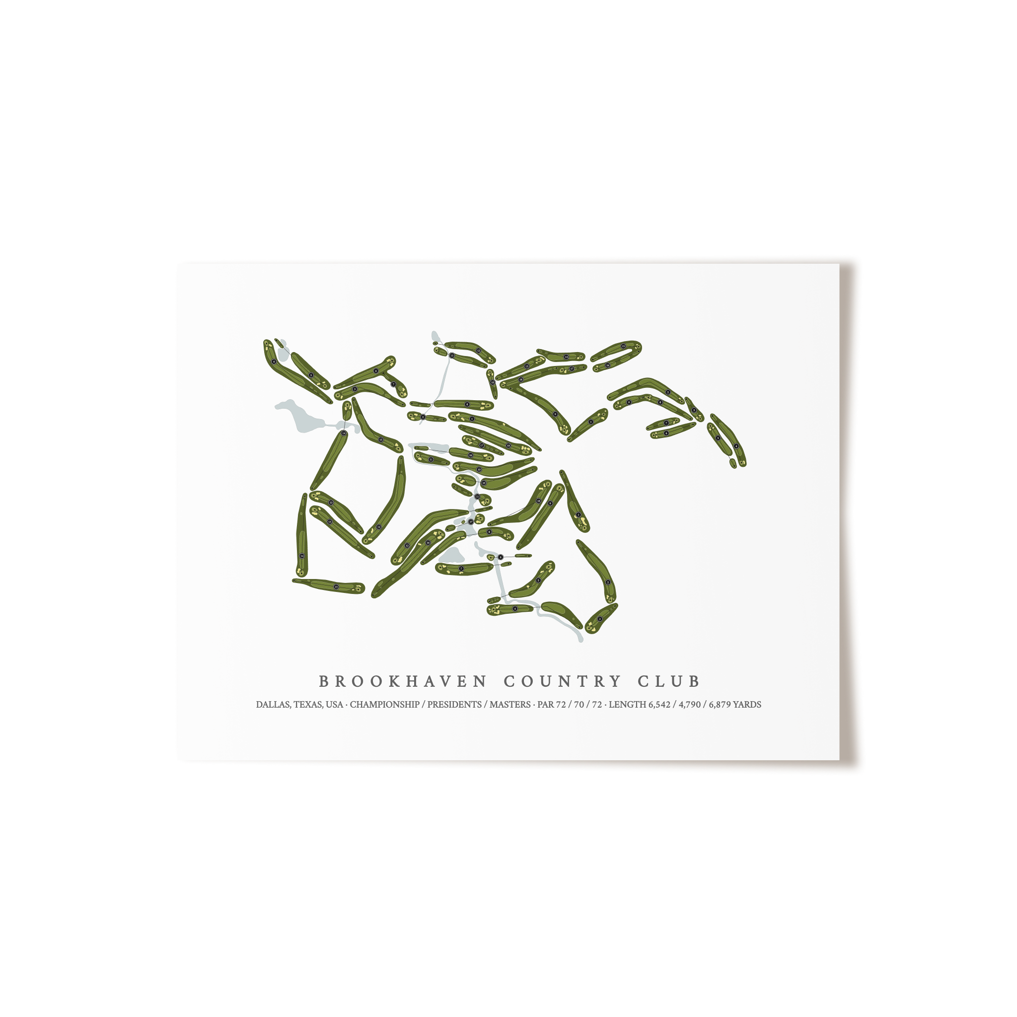 Brookhaven Country Club | Golf Course Map | Unframed