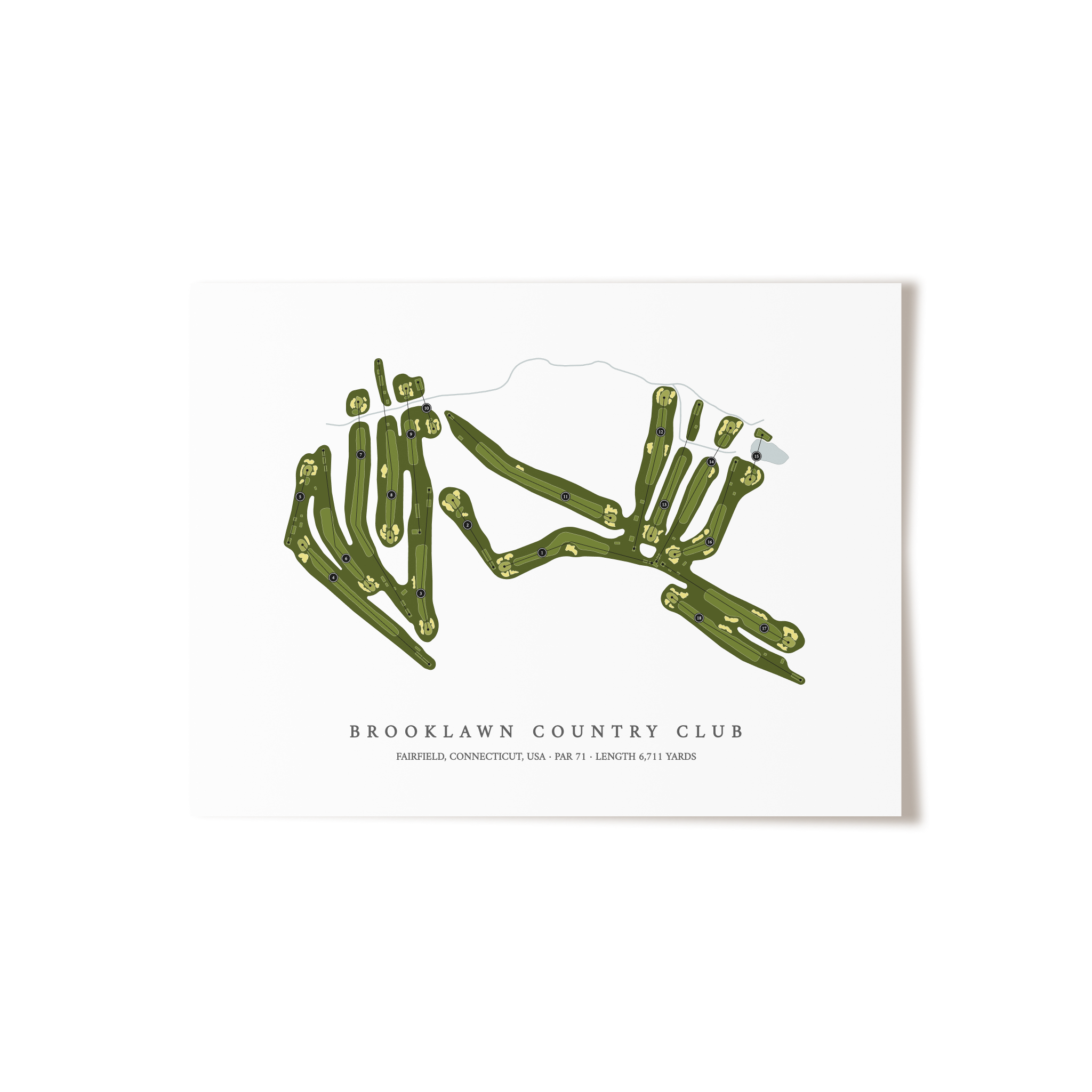 Brooklawn Country Club | Golf Course Print | Unframed