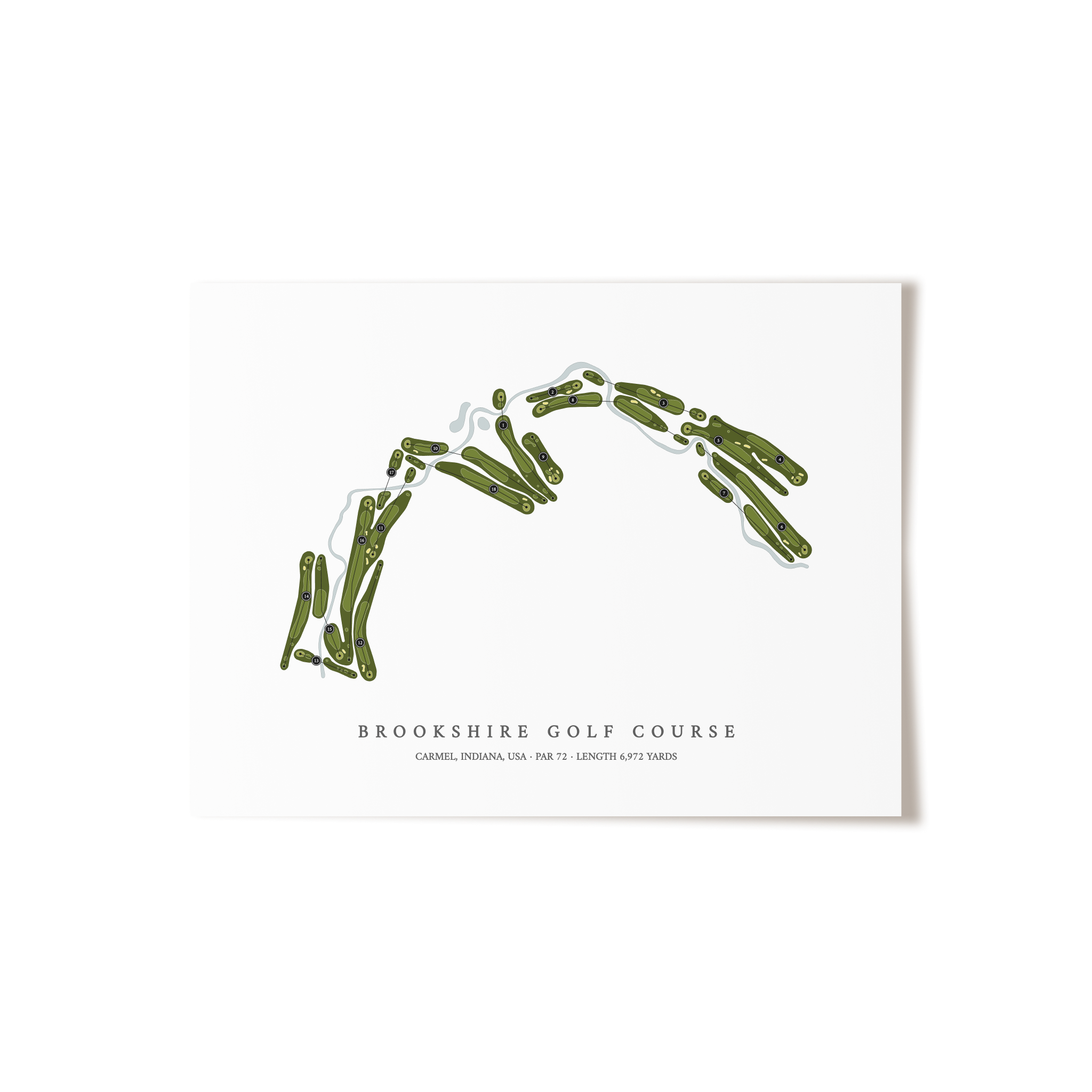 Brookshire Golf Course | Golf Course Map | Unframed