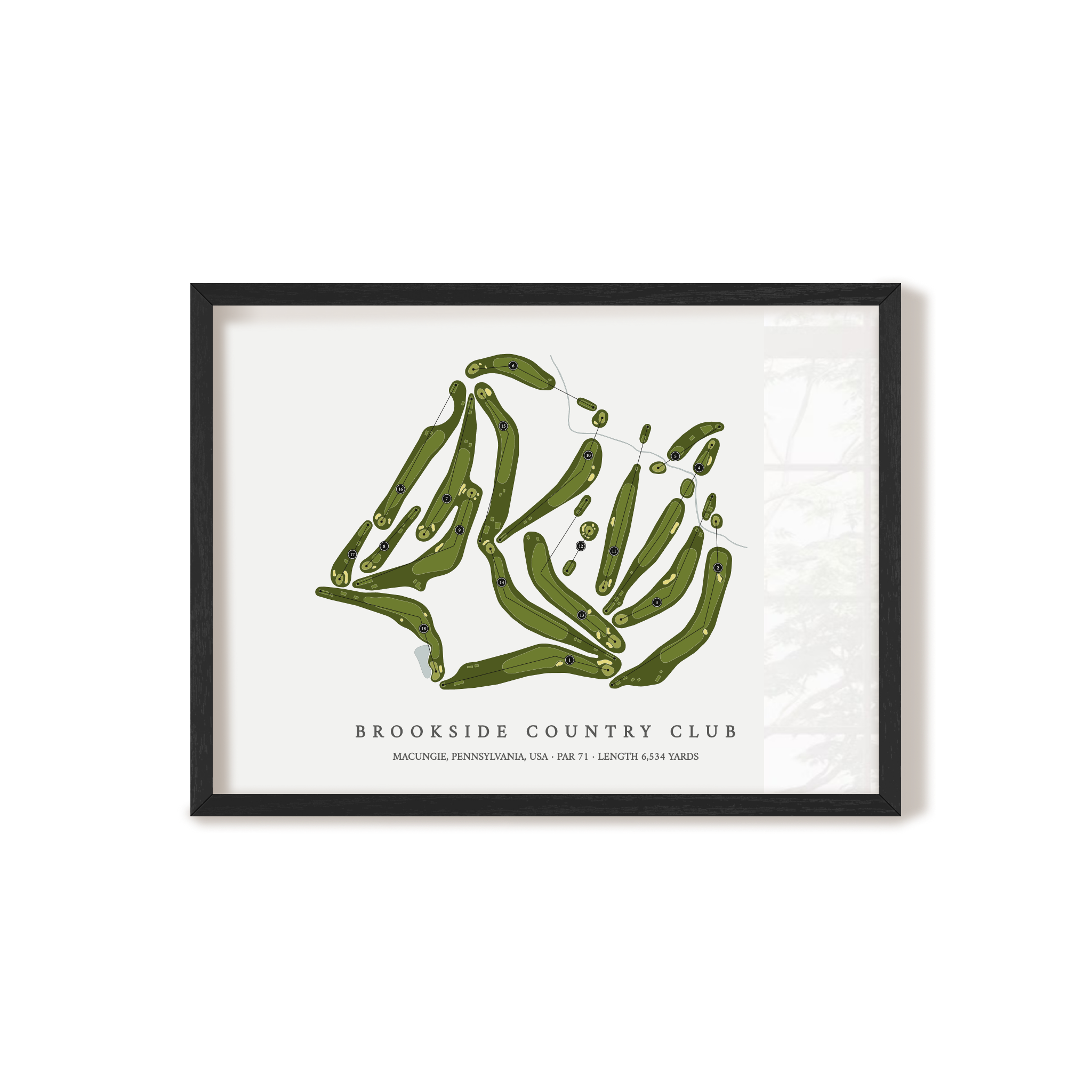 Brookside Country Club | Golf Course Map | Black Frame