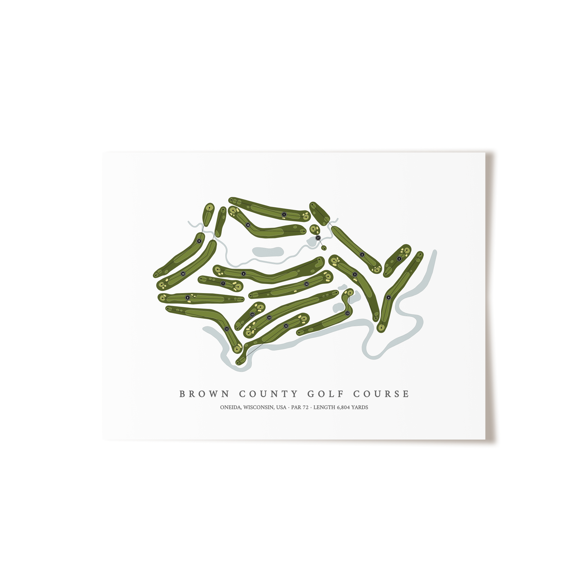 Brown County Golf Course | Golf Course Map | Unframed