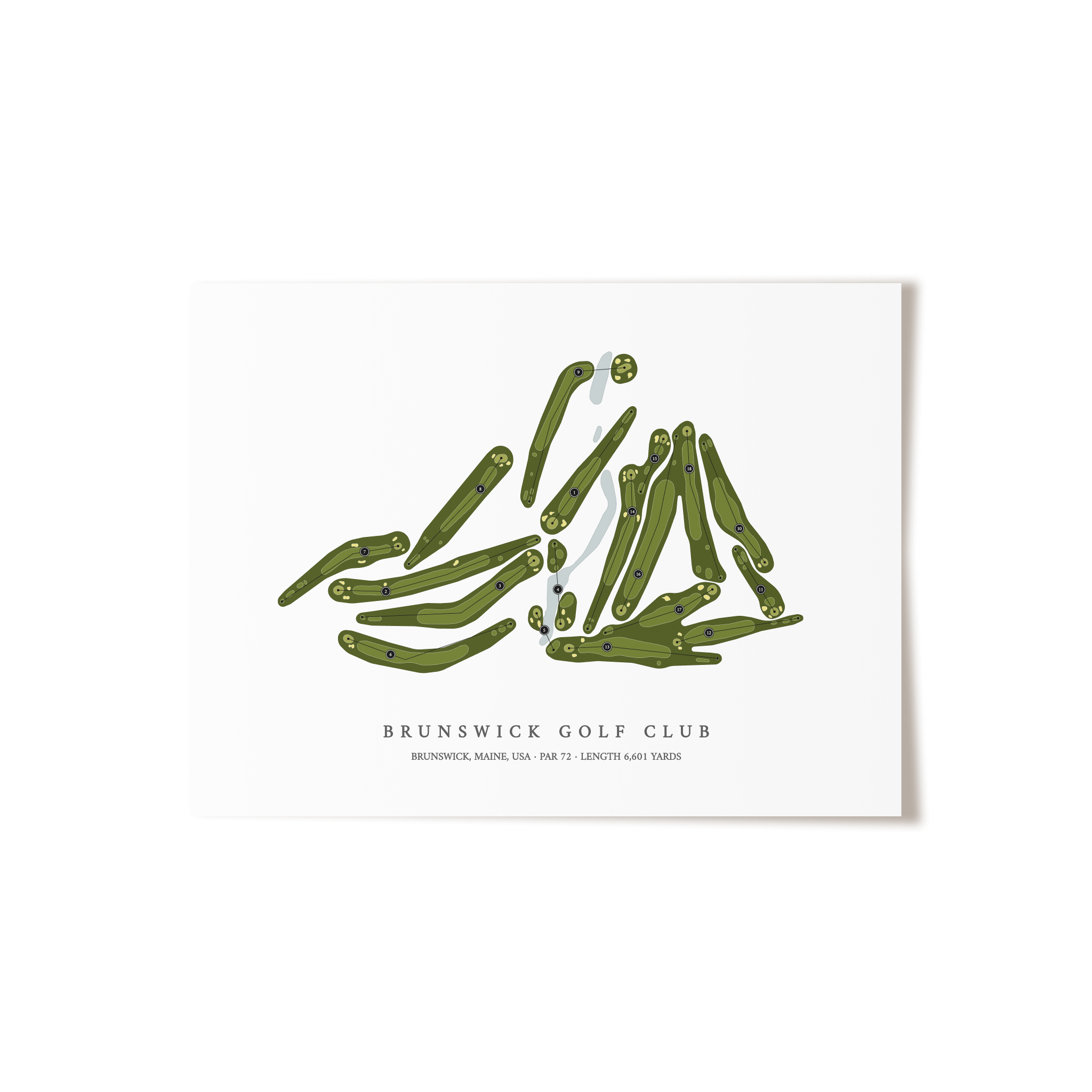 Brunswick Golf Club | Golf Course Map | Unframed