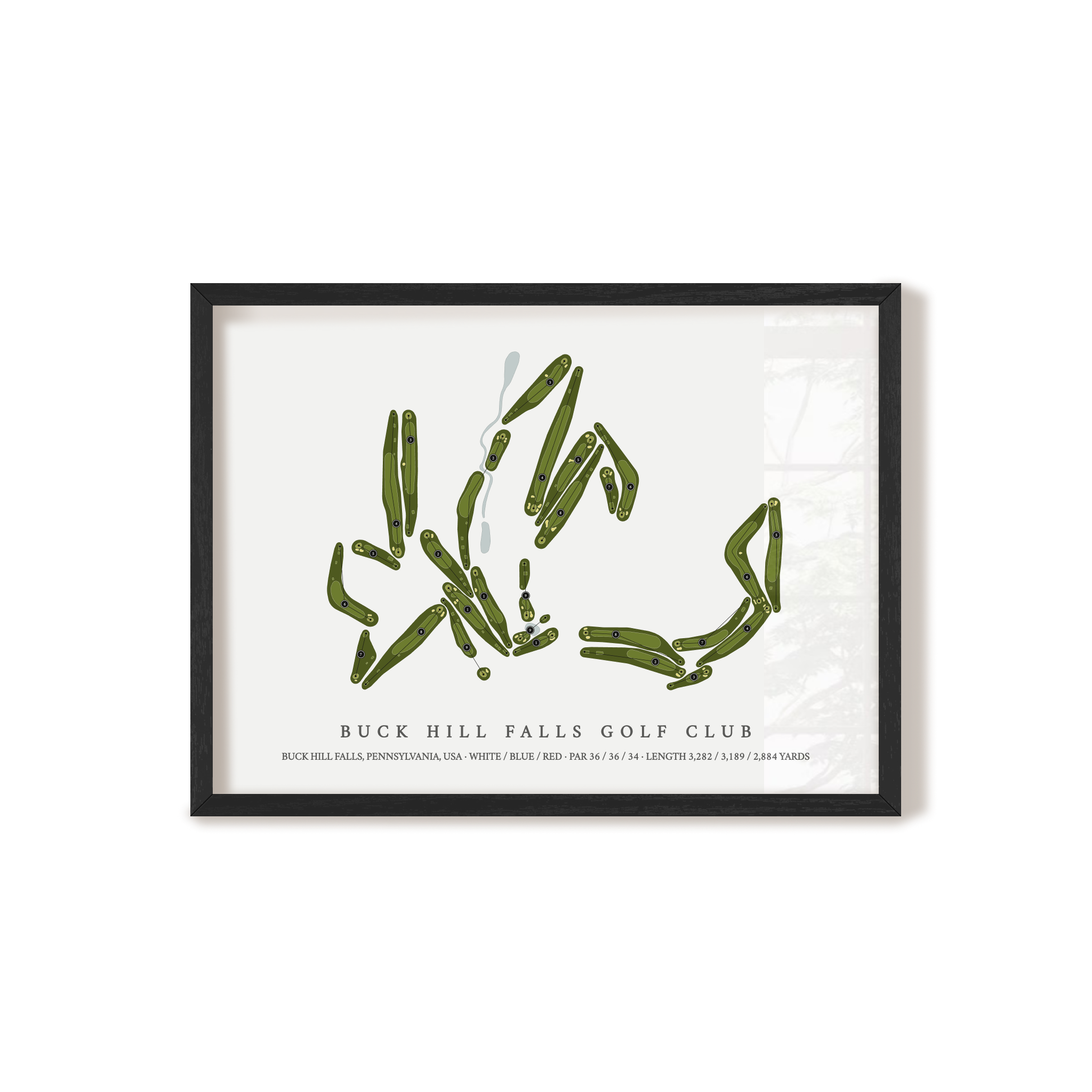 Buck Hill Falls Golf Club | Golf Course Map | Black Frame