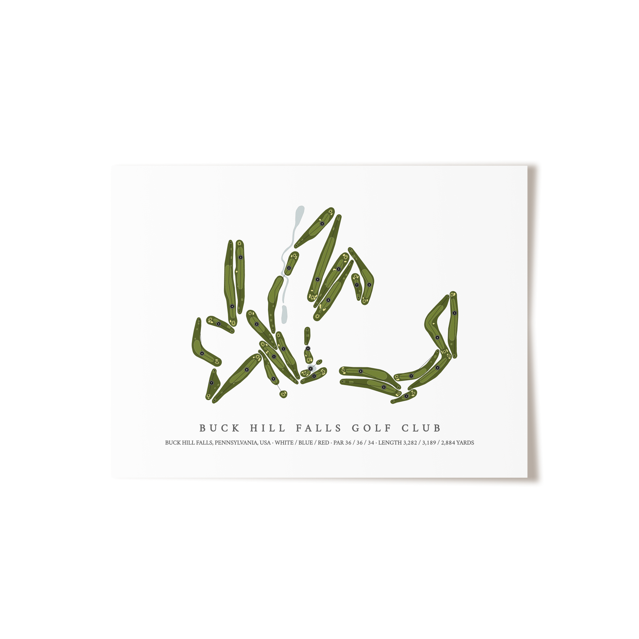 Buck Hill Falls Golf Club | Golf Course Map | Unframed