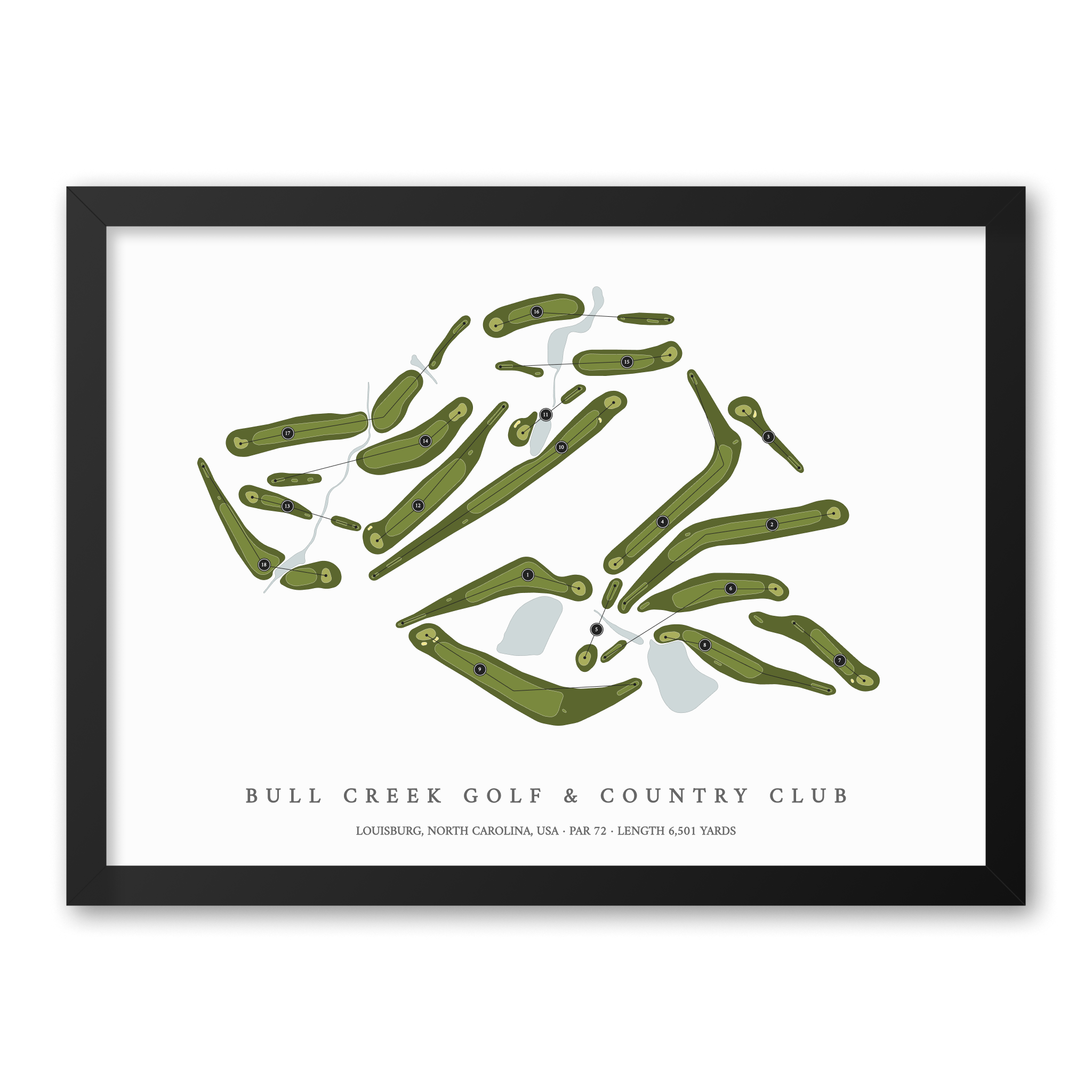 Bull Creek Golf & Country Club | Golf Course Map | Black Frame