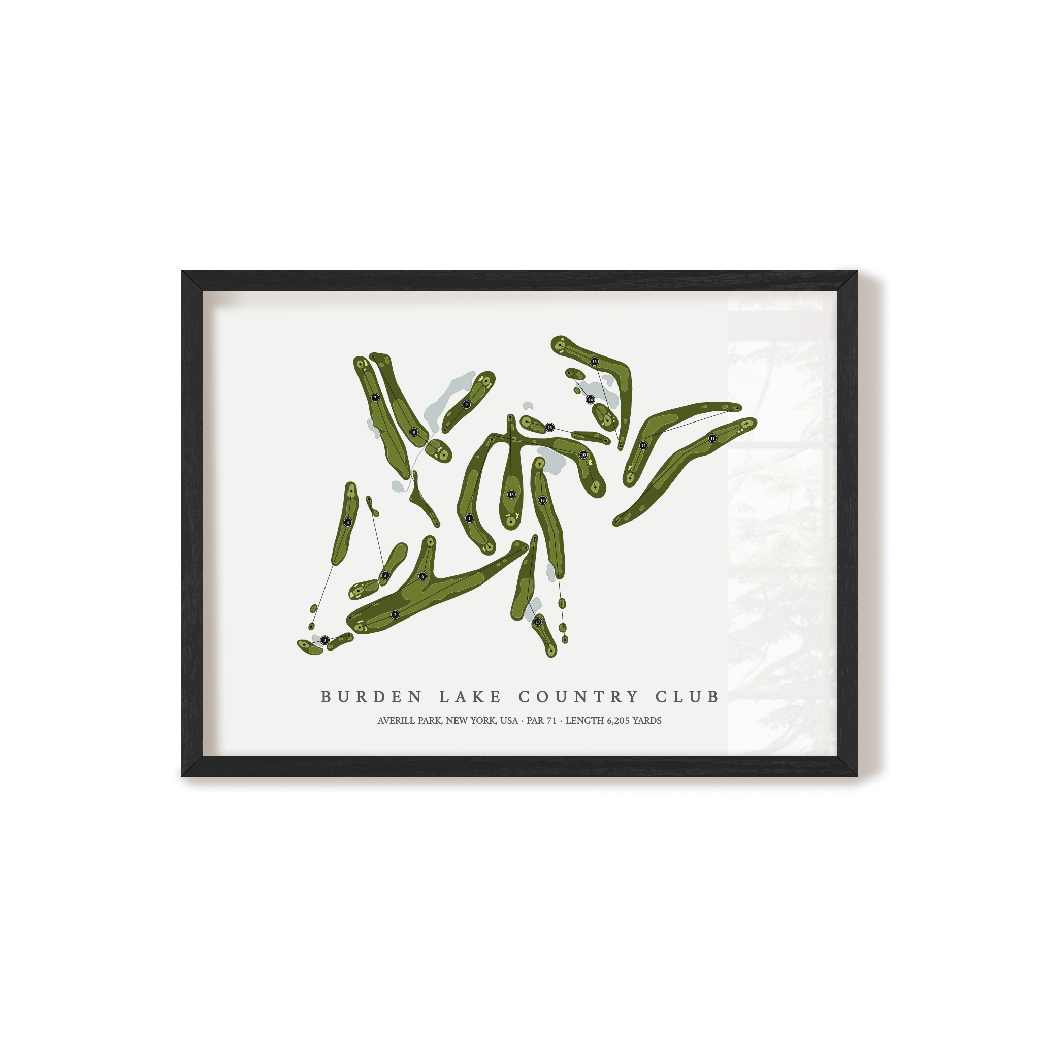 Burden Lake Country Club | Golf Course Map | Black Frame