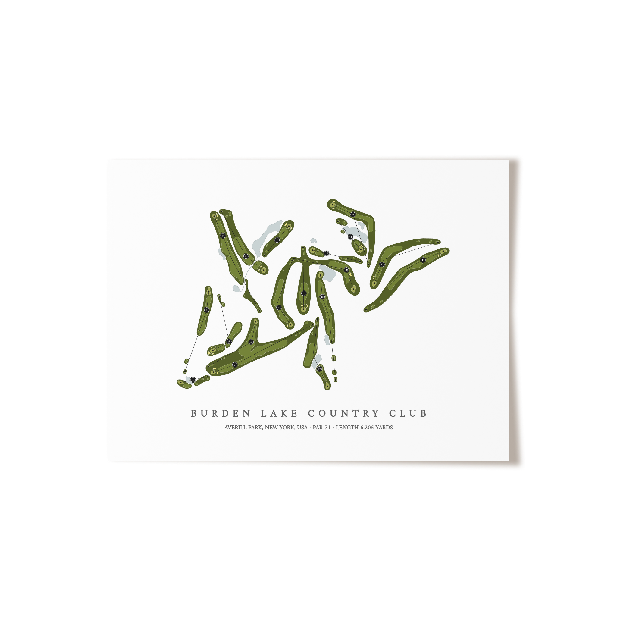 Burden Lake Country Club | Golf Course Map | Unframed