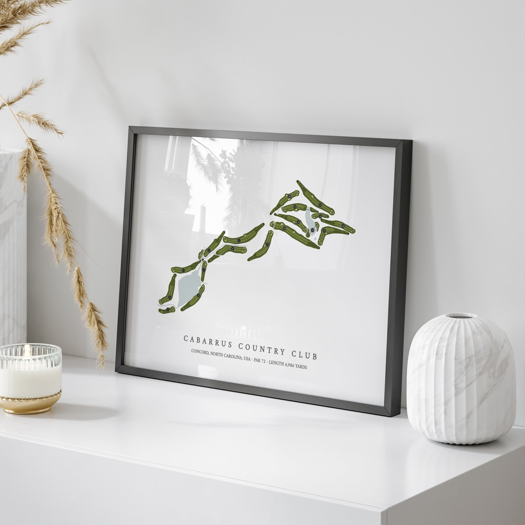 Cabarrus Country Club | Golf Course Print | On Table