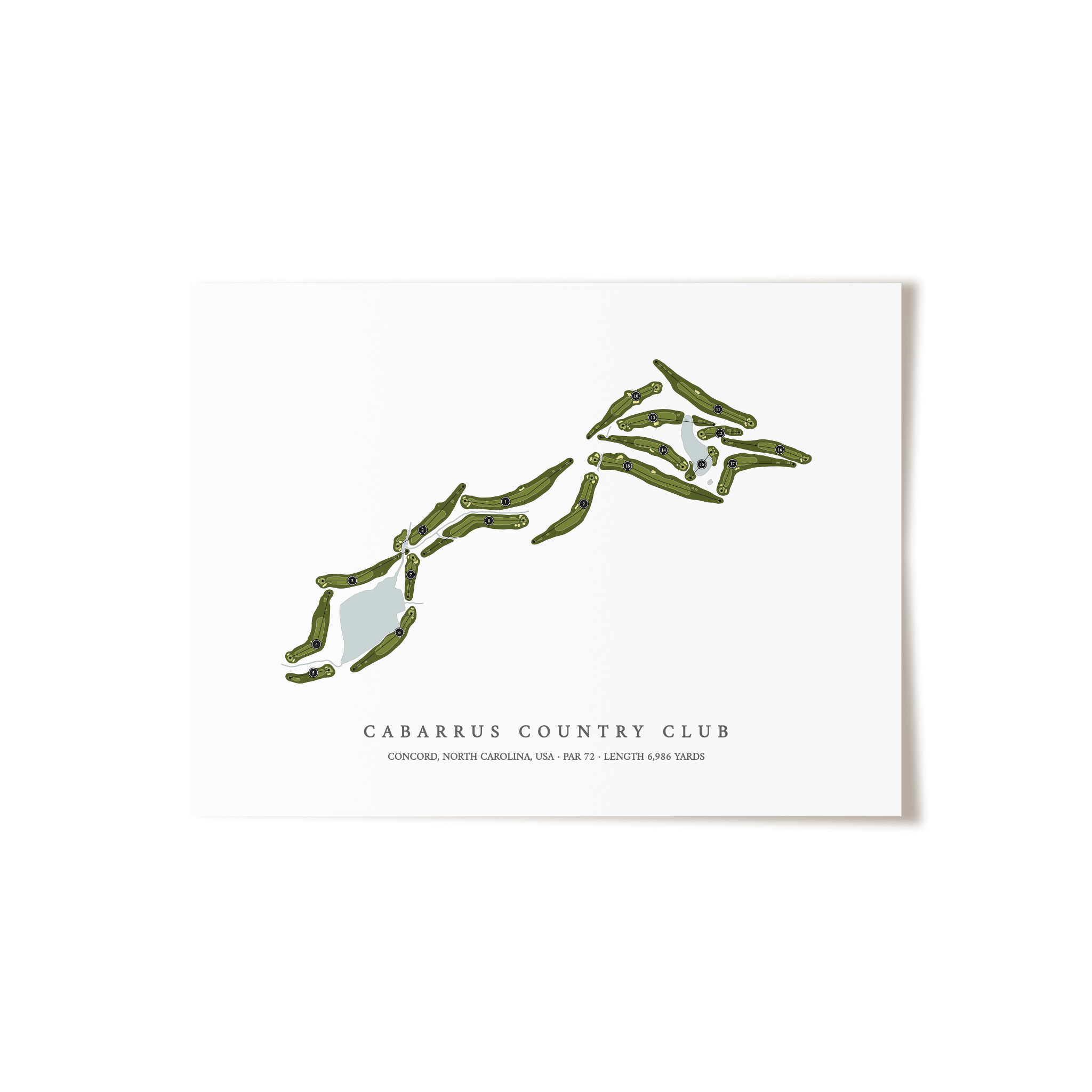 Cabarrus Country Club | Golf Course Print | Unframed