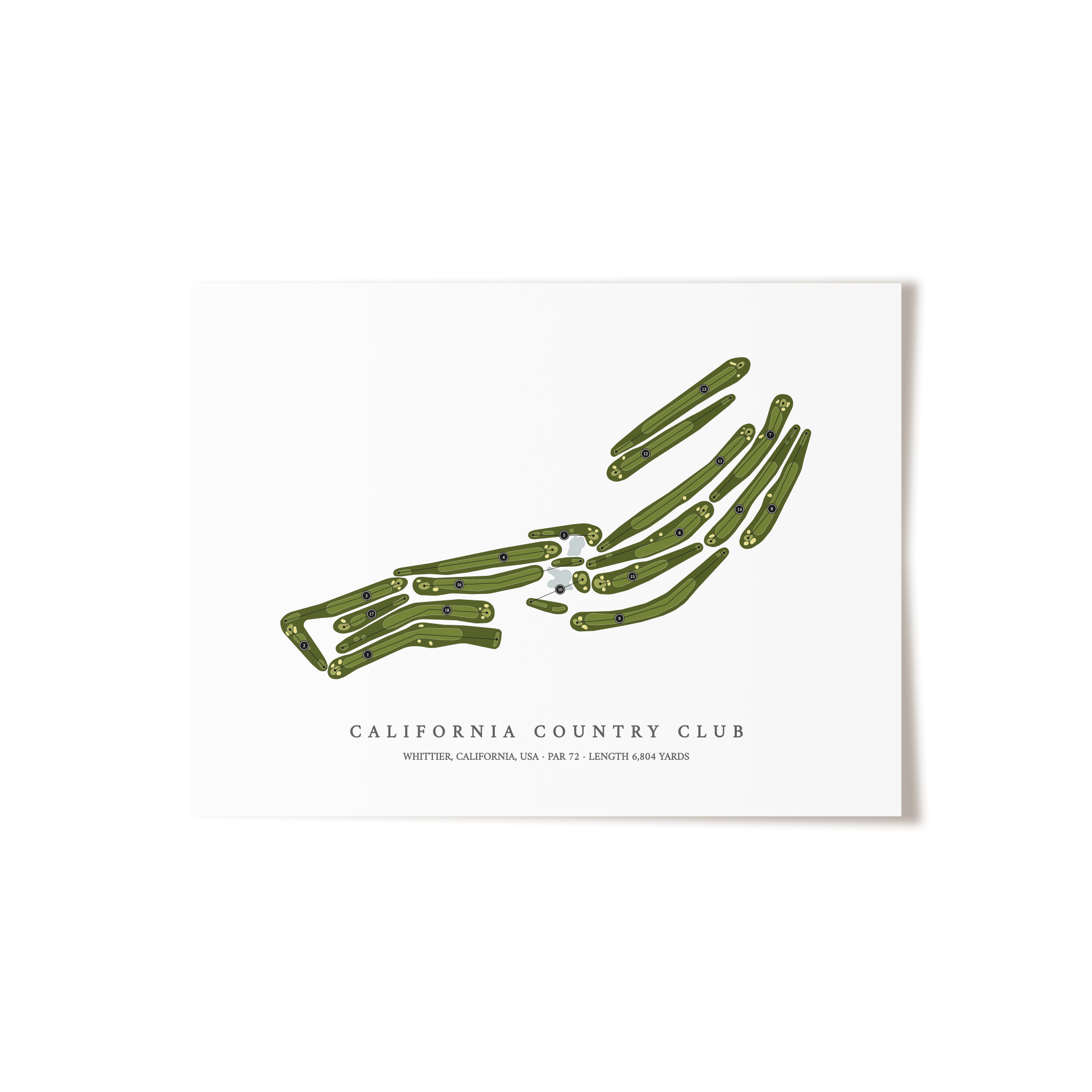 California Country Club | Golf Course Map | Unframed