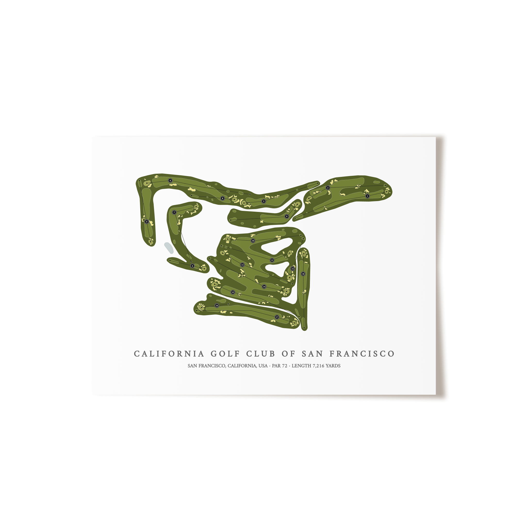 California Golf Club of San Francisco | Golf Course Map | Unframed