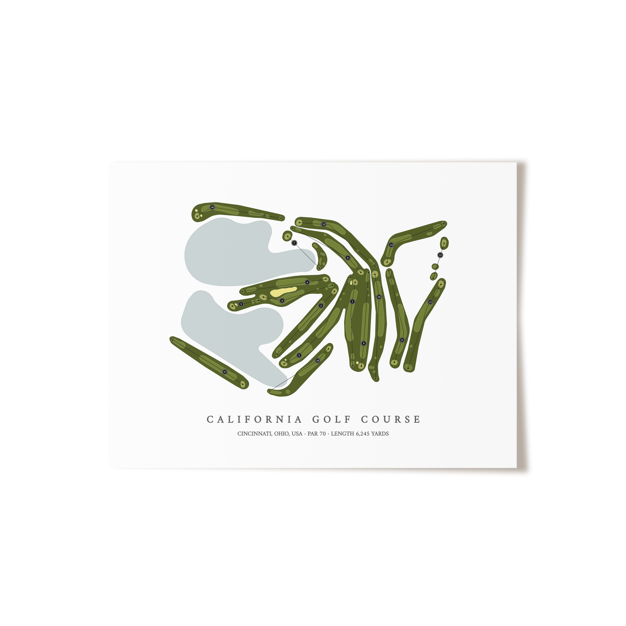 California Golf Course | Golf Course Map | Unframed