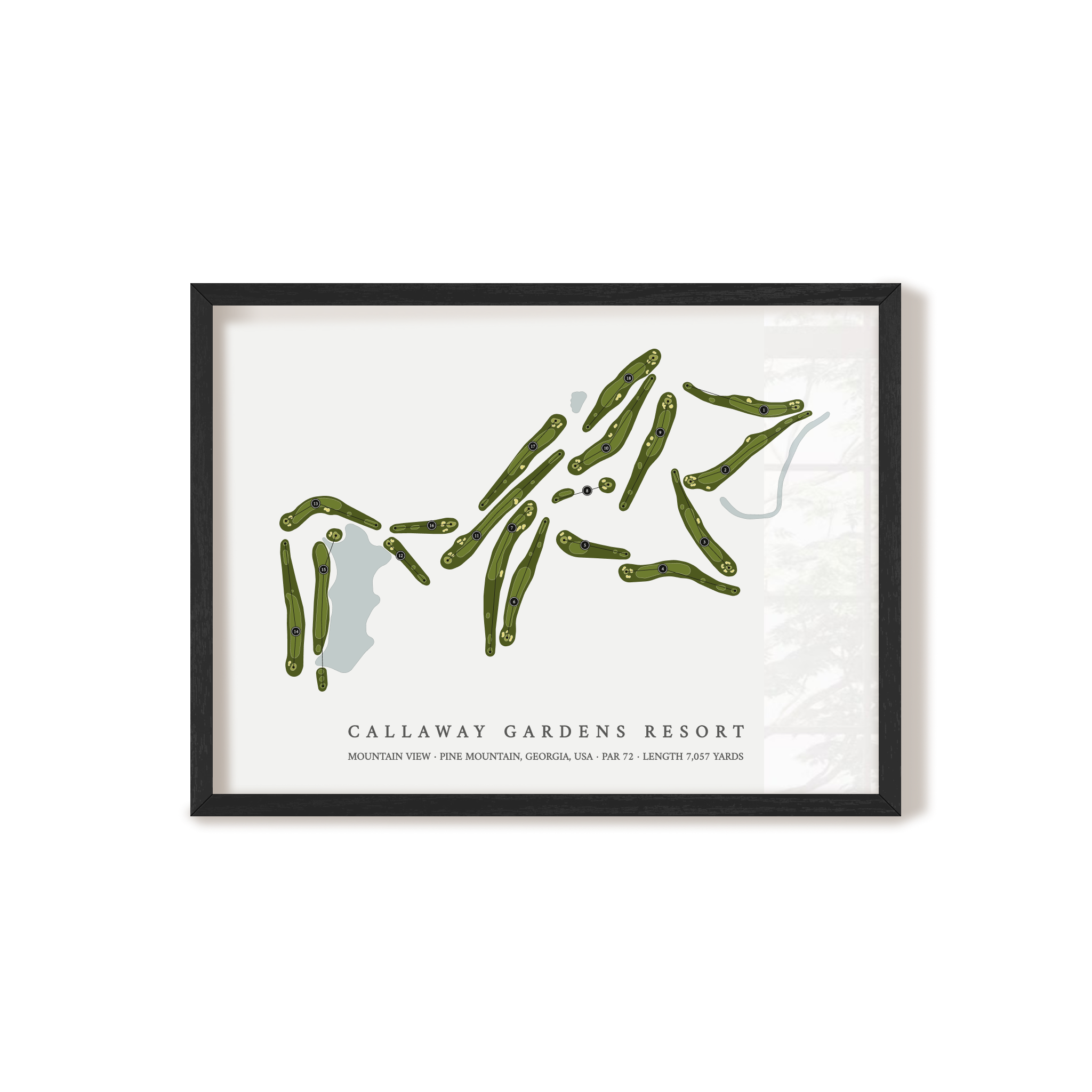 Callaway Gardens Resort - Mountain View | Golf Course Map | Black Frame