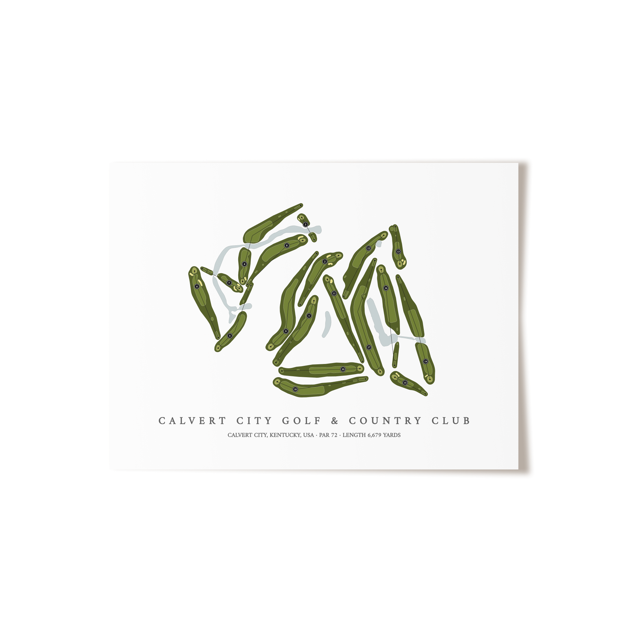 Calvert City Golf & Country Club | Golf Course Map | Unframed