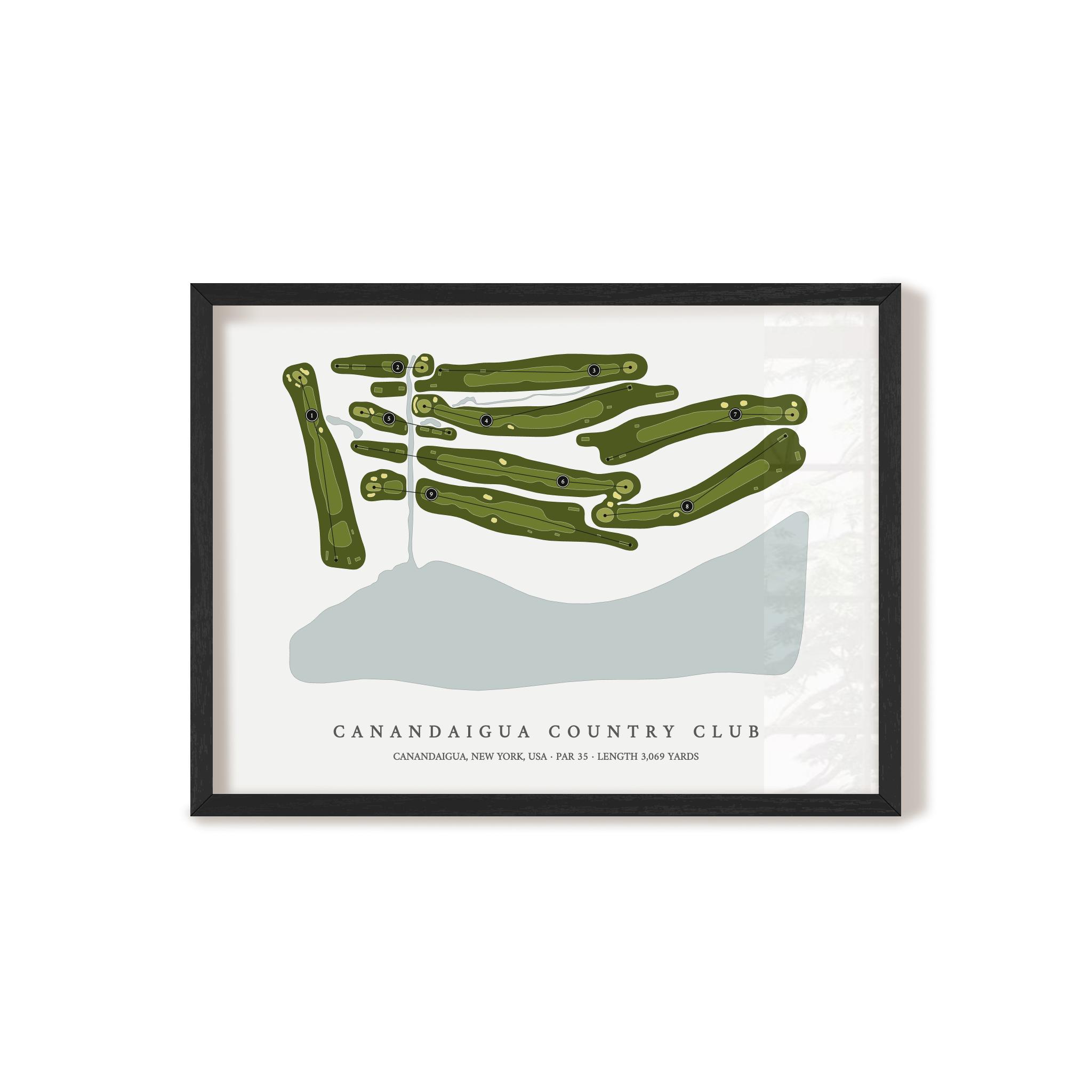 Canandaigua Country Club | Golf Course Map | Black Frame