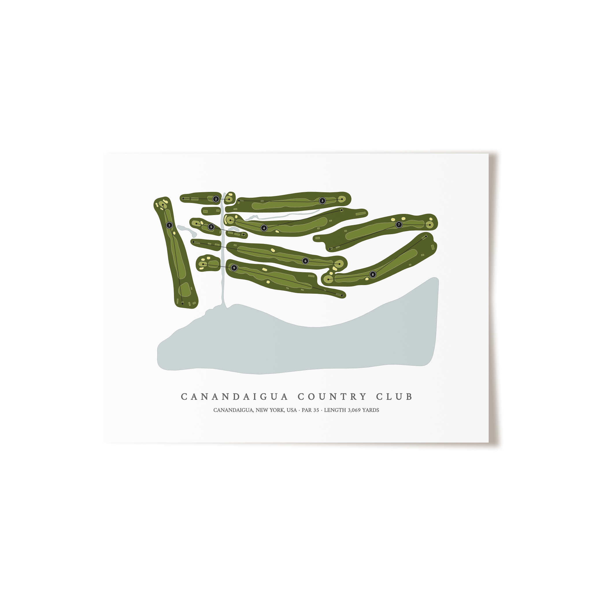Canandaigua Country Club | Golf Course Map | Unframed