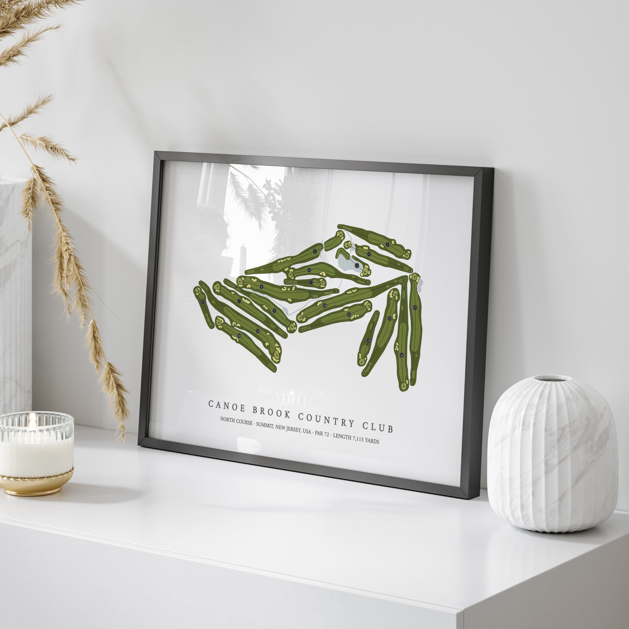 Canoe Brook Country Club - North Course | Golf Course Print | On Table
