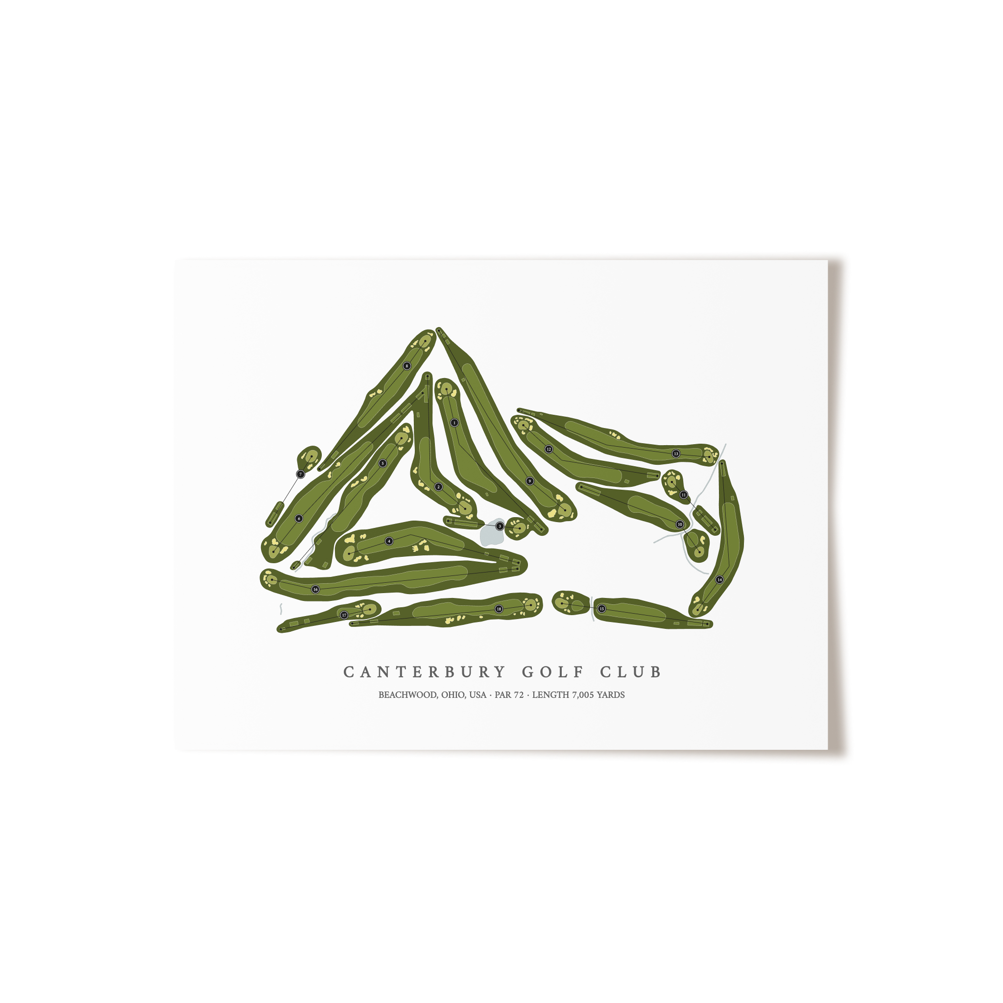 Canterbury Golf Club | Golf Course Map | Unframed