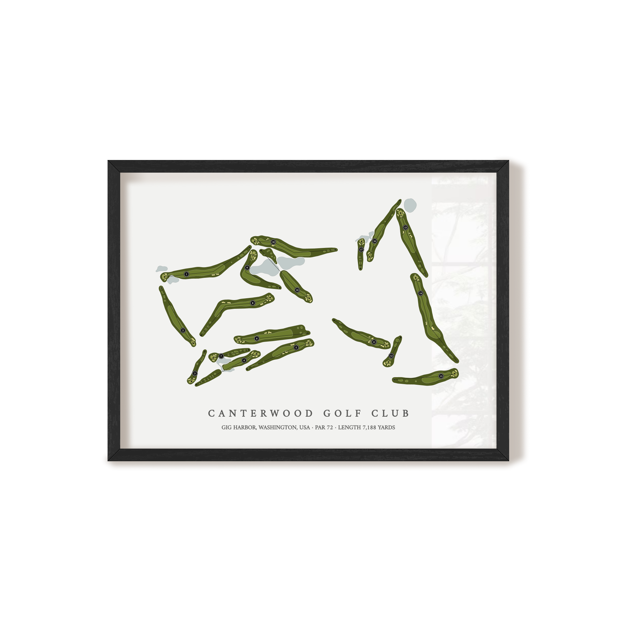 Canterwood Golf Club | Golf Course Map | Black Frame