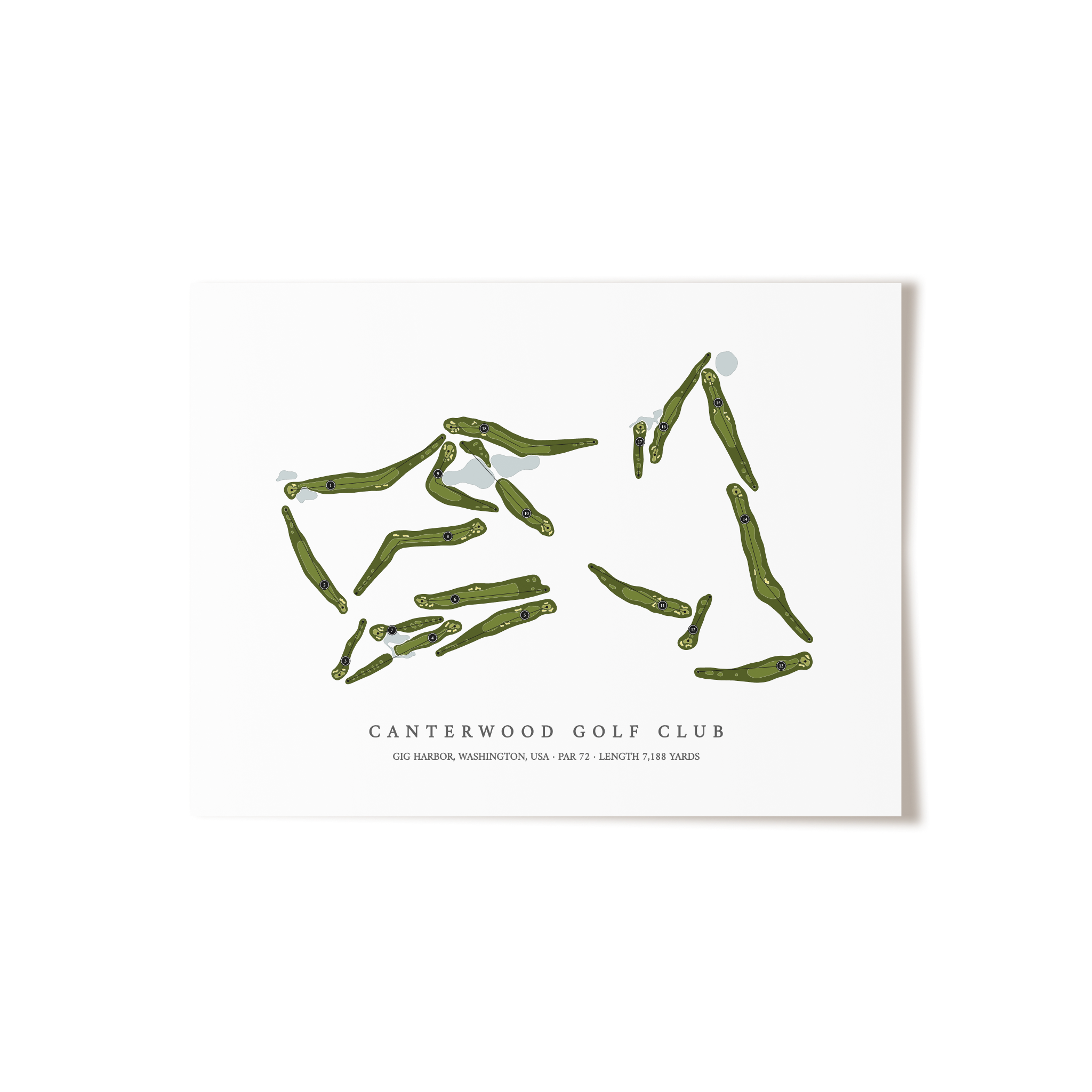 Canterwood Golf Club | Golf Course Map | Unframed